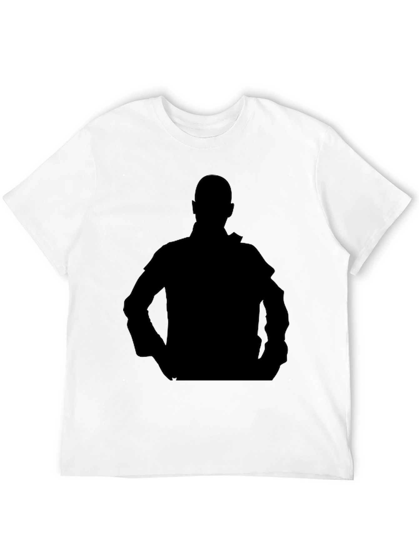 Black Men's Black T-Shirt with Silhouette Graphic view 12