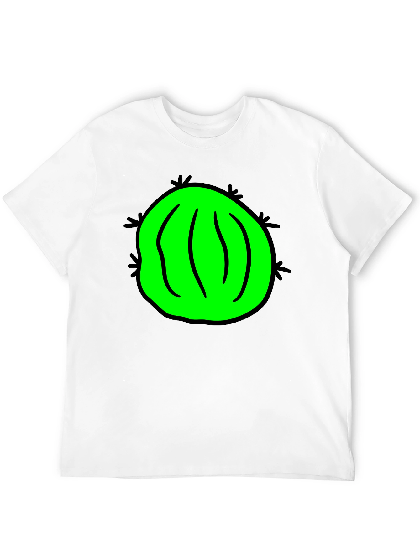 Black Novelty Green Cactus Graphic Black T-Shirt view 12