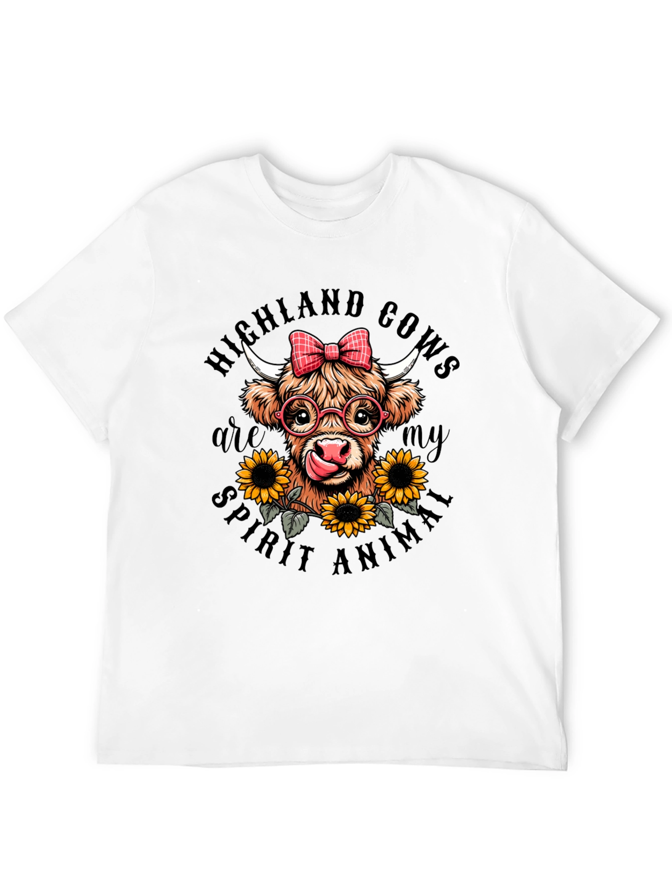 Black Highland Cow Spirit Animal Graphic T-Shirt view 12