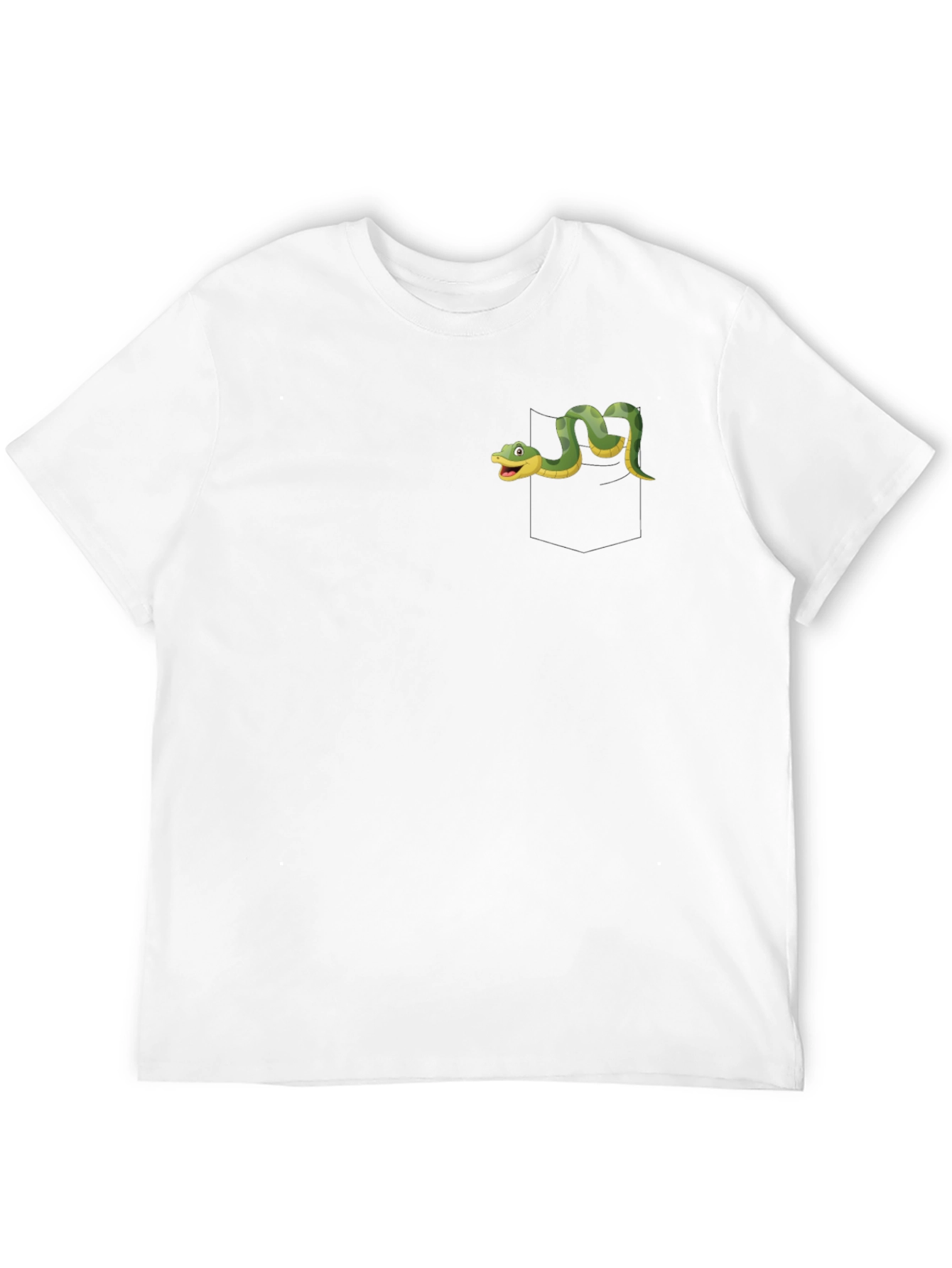 Black Black T-Shirt with Cartoon Snake Design view 12