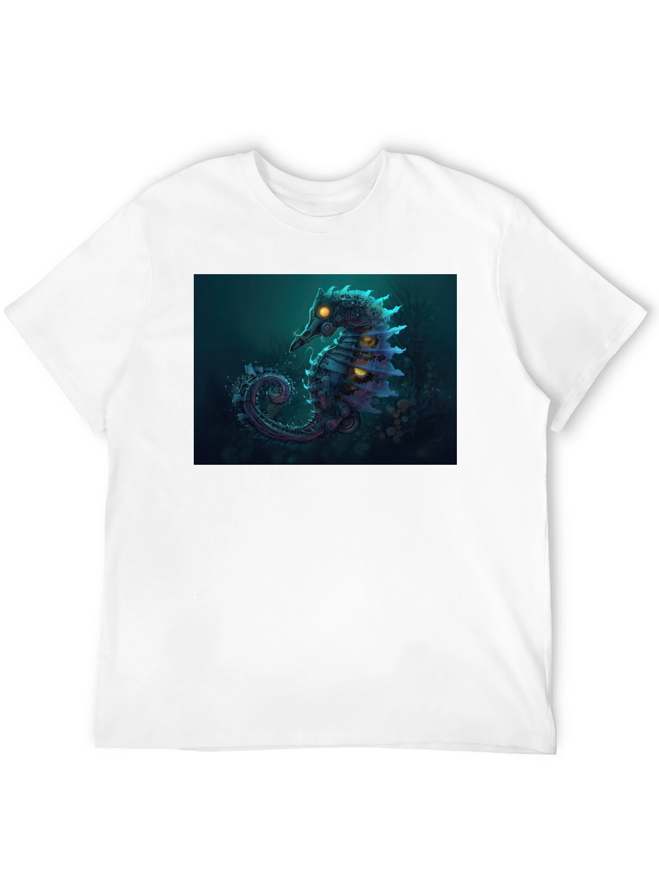 Black Steampunk Seahorse Graphic Tee view 12
