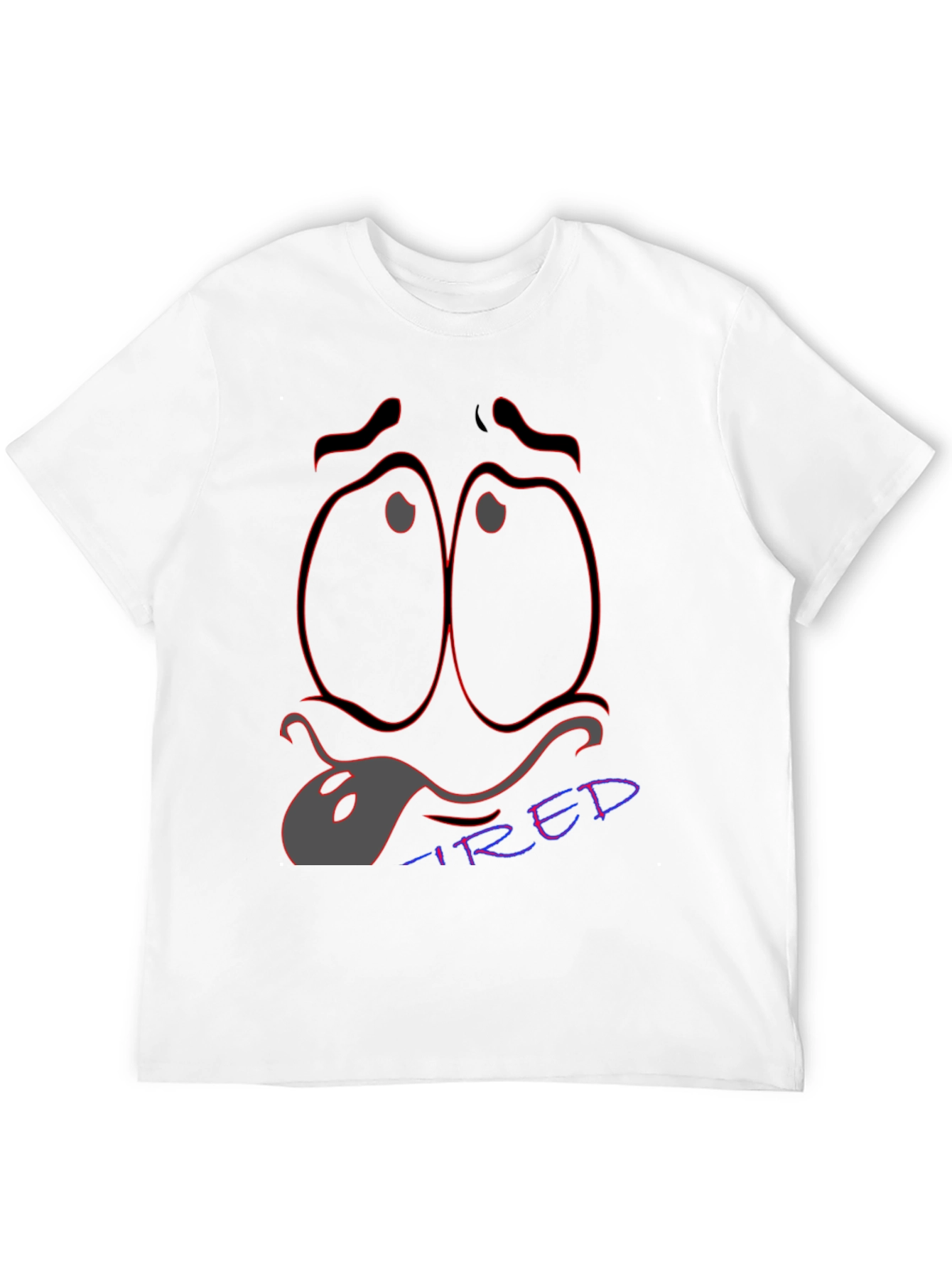 Black Tired Expression T-Shirt - Unique Graphic Tee view 12