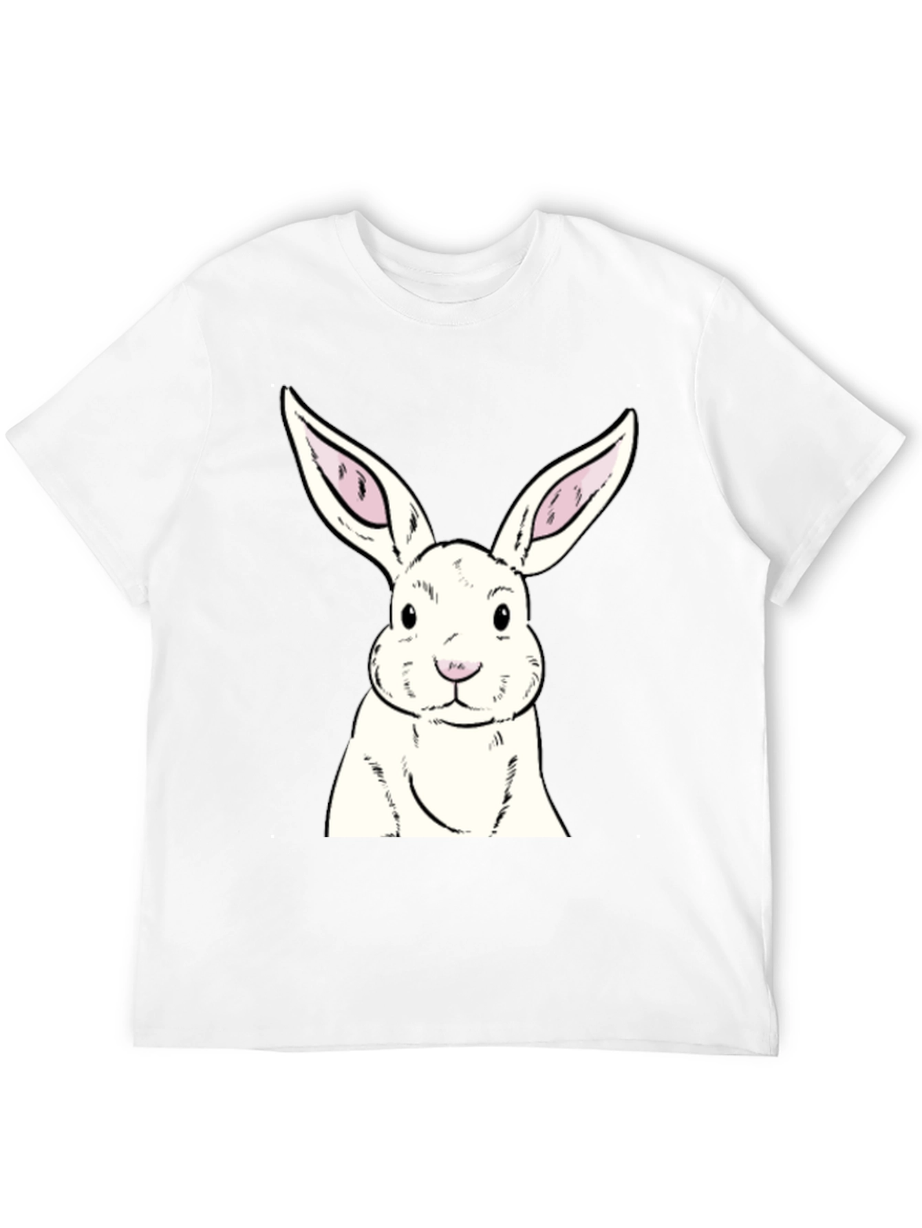 Black Bunny Graphic Tee - Soft Black Cotton Rabbit Print Shirt view 12