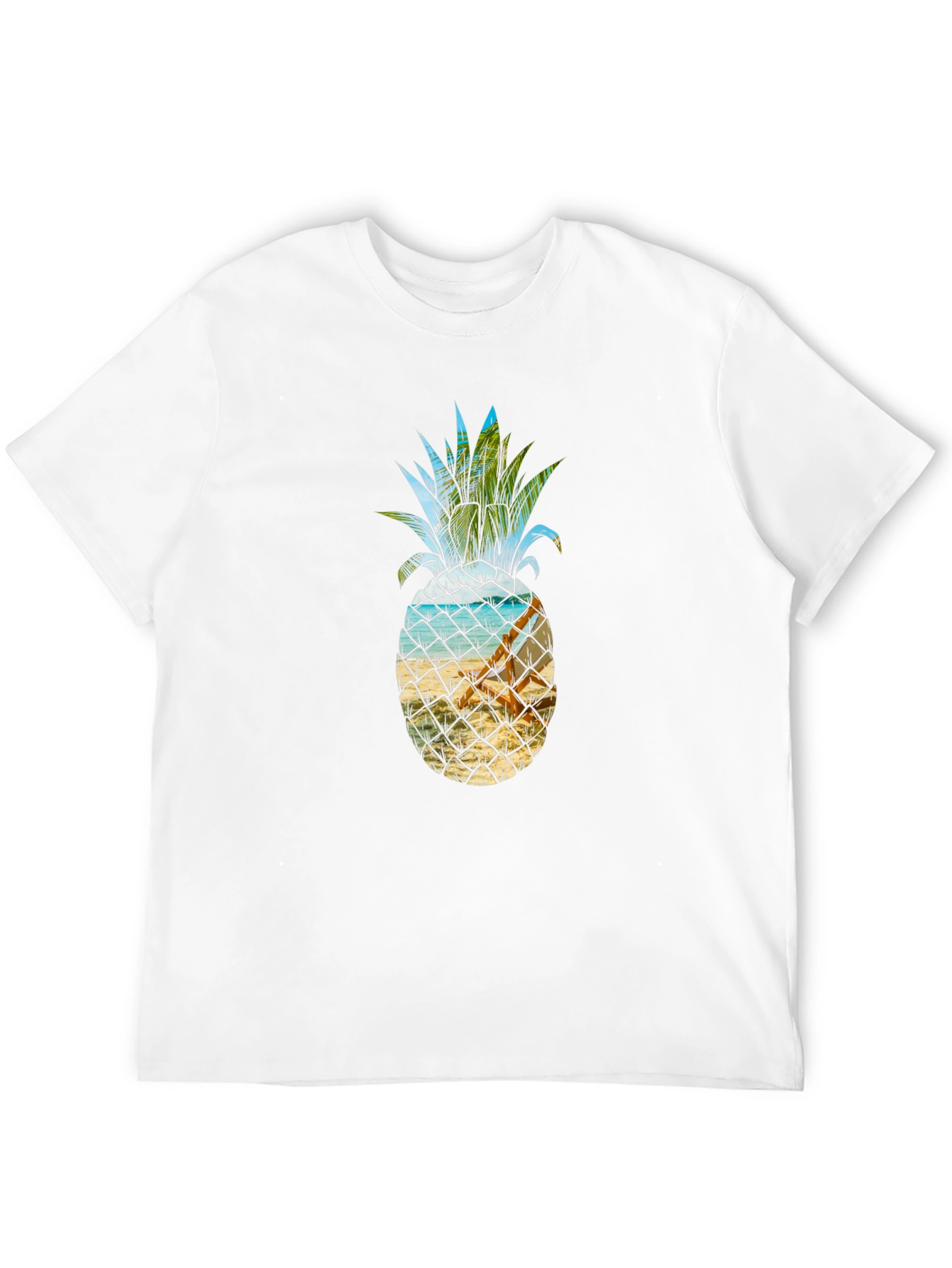 Black Tropical Pineapple Beach T-Shirt view 12