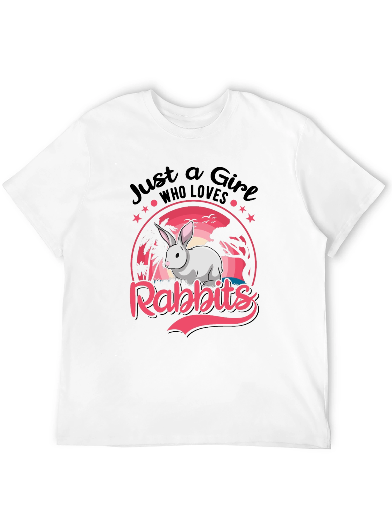 Black Just a Girl Who Loves Rabbits T-Shirt view 12
