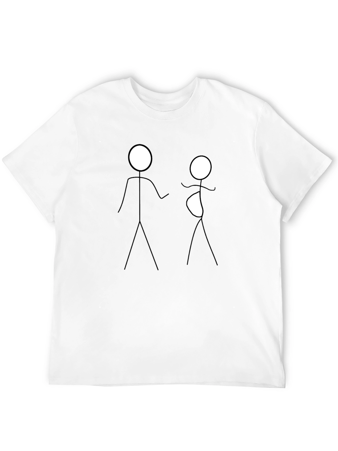 Black Stick Figure Pregnancy Announcement T-Shirt view 12