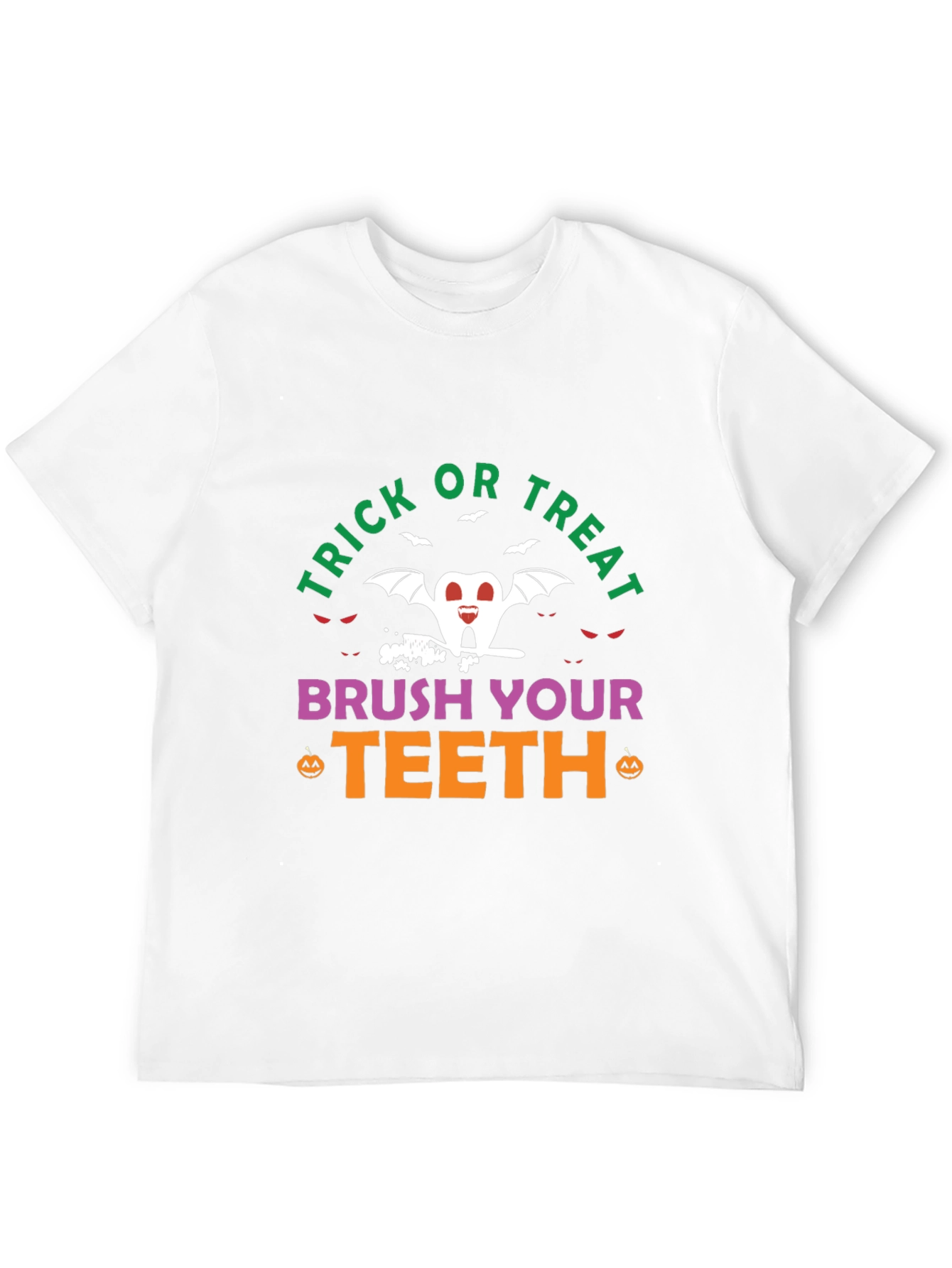 Black Trick or Treat Brush Your Teeth Halloween T-Shirt view 12