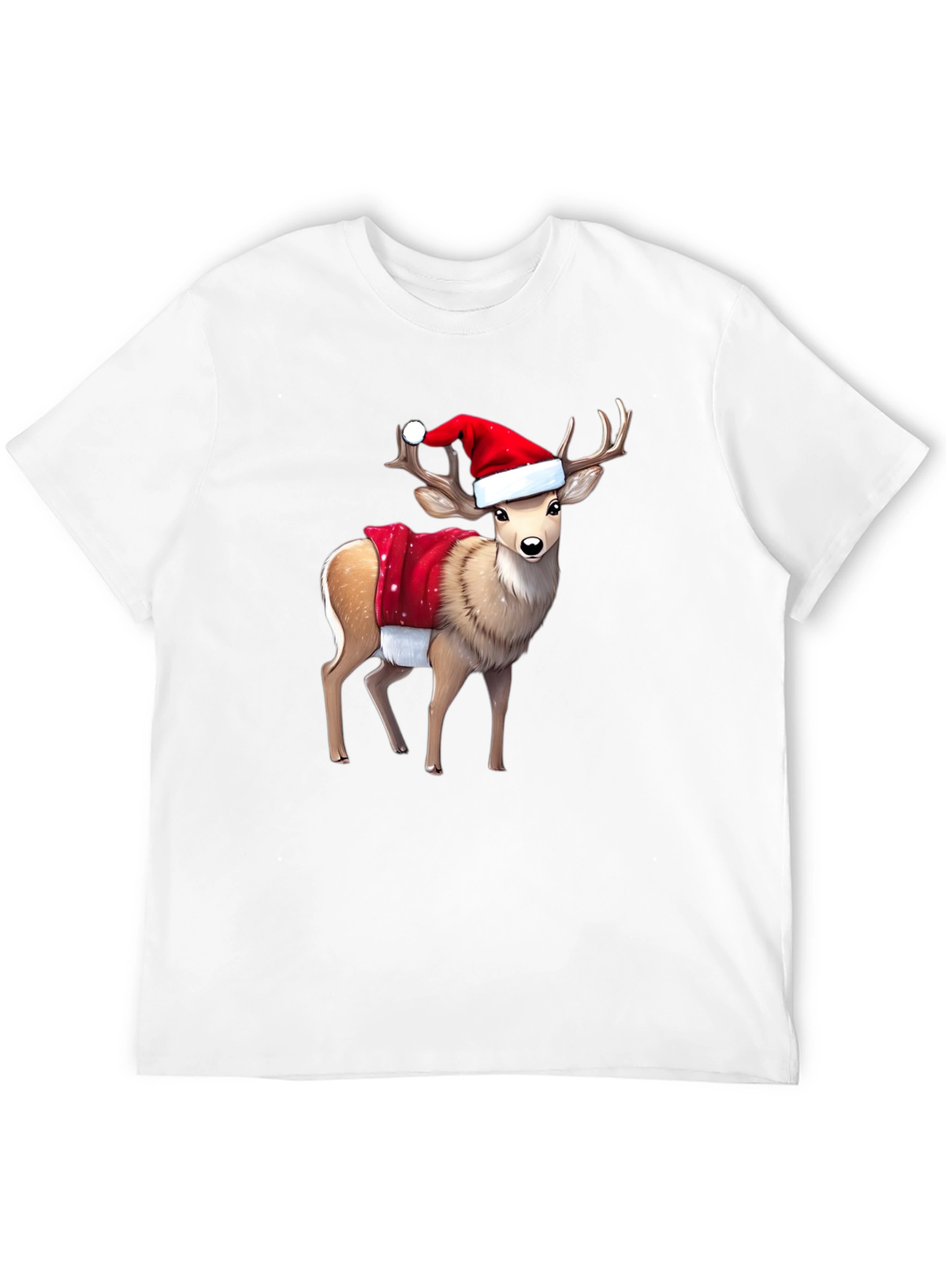Black Festive Reindeer Graphic Tee - Holiday Style view 12