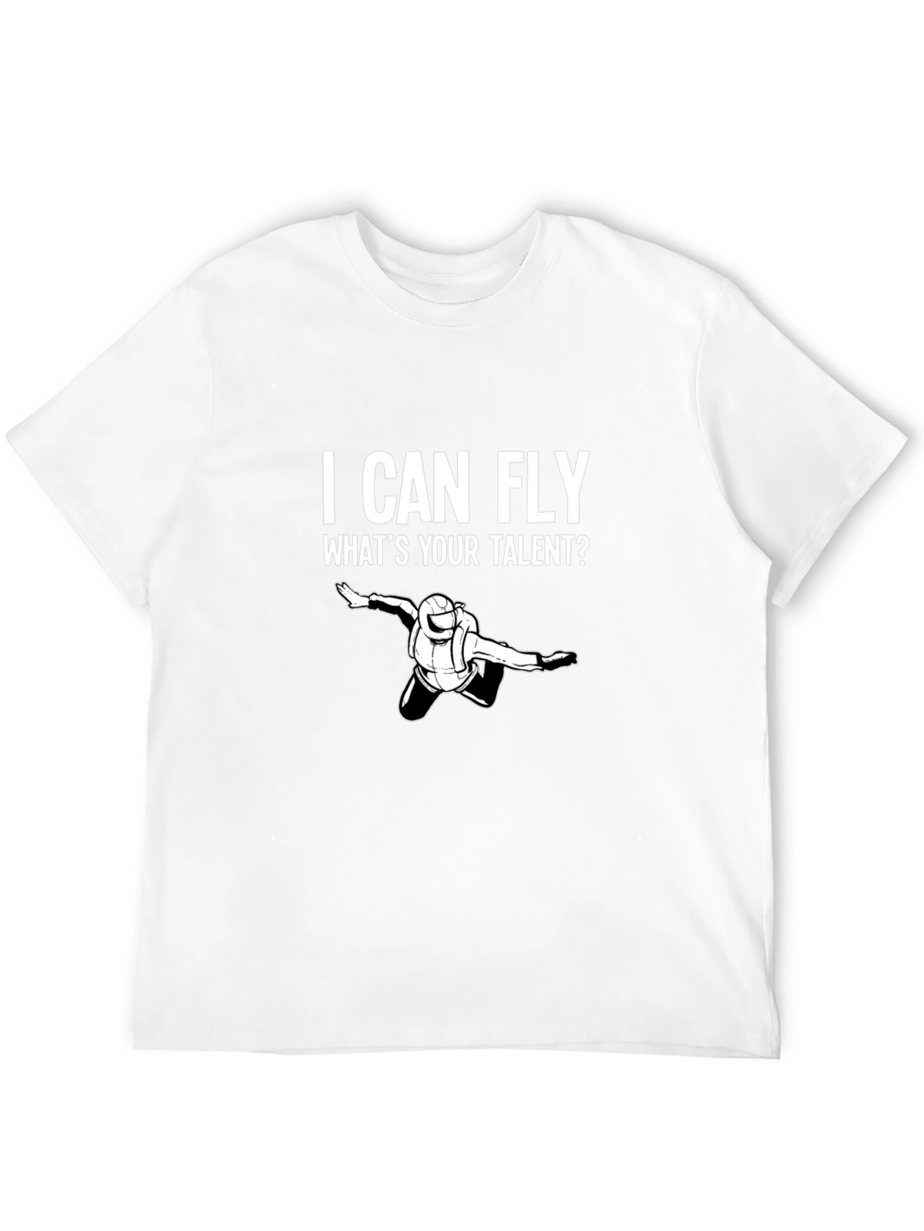 Black I Can Fly T-Shirt - Skydiver Graphic Tee view 12