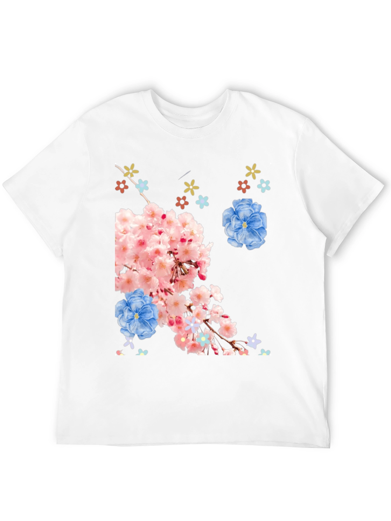 Black Floral Print Black T-Shirt view 12