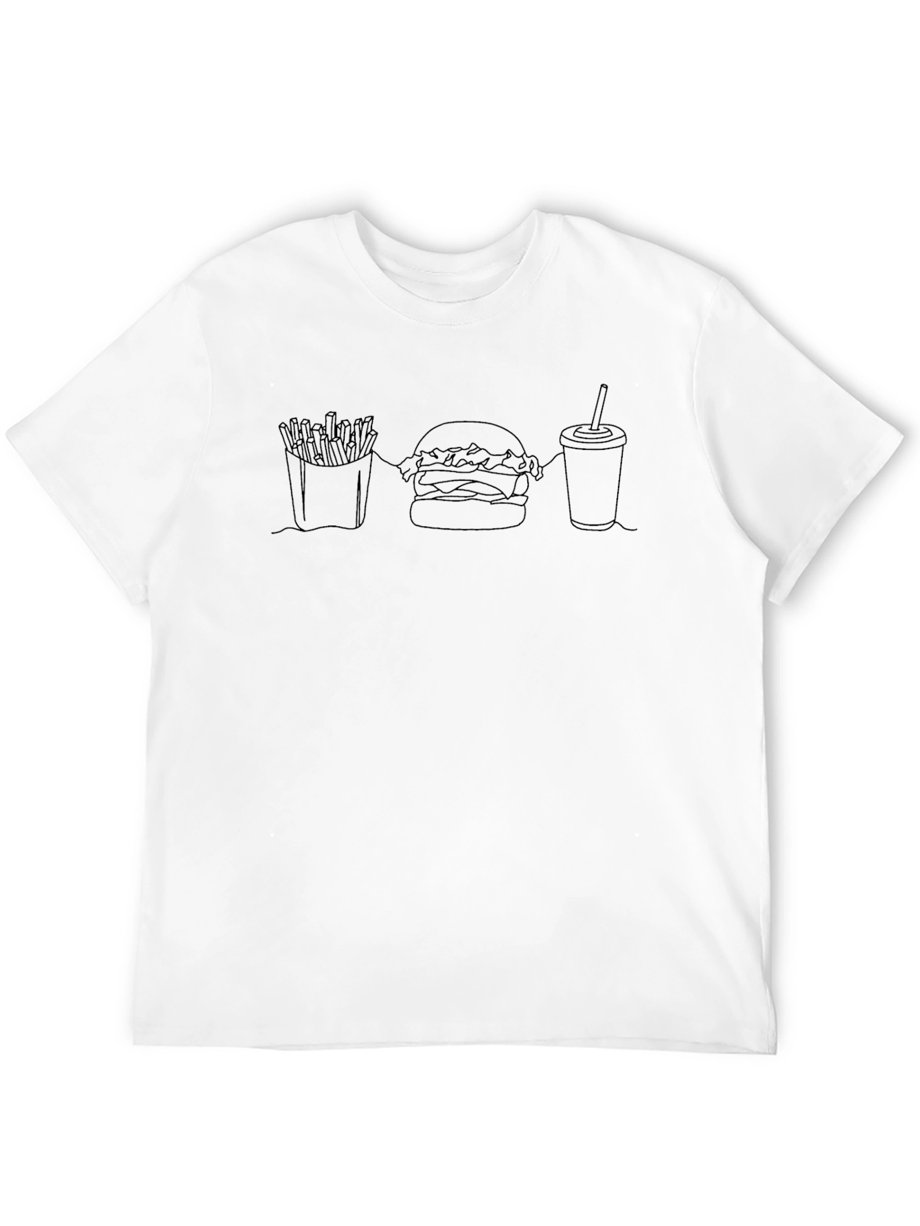 Black Burger, Fries, & Drink Graphic Tee view 12