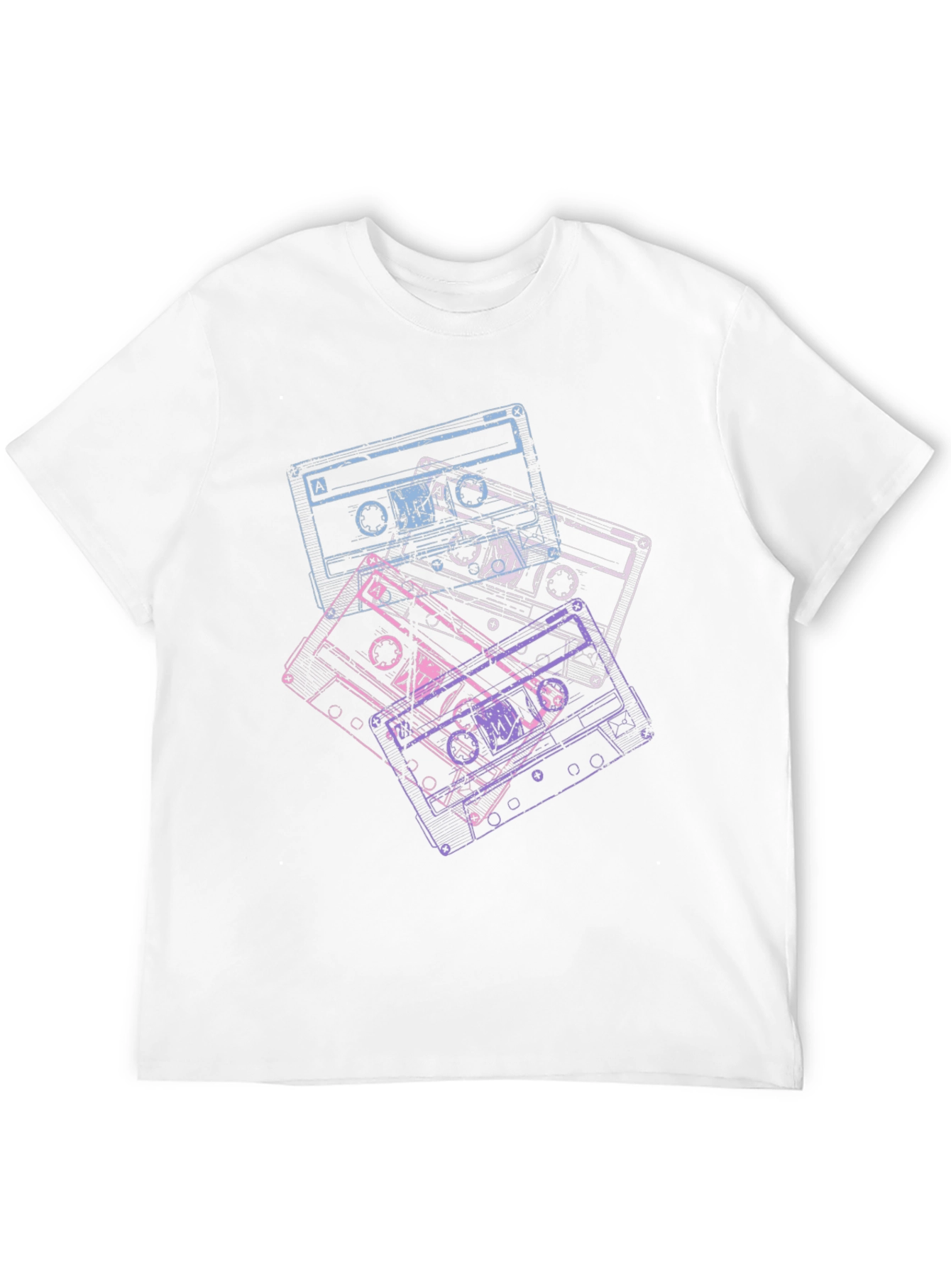 Black Retro Cassette Tape Graphic Tee - Vintage Music Lover Shirt view 12
