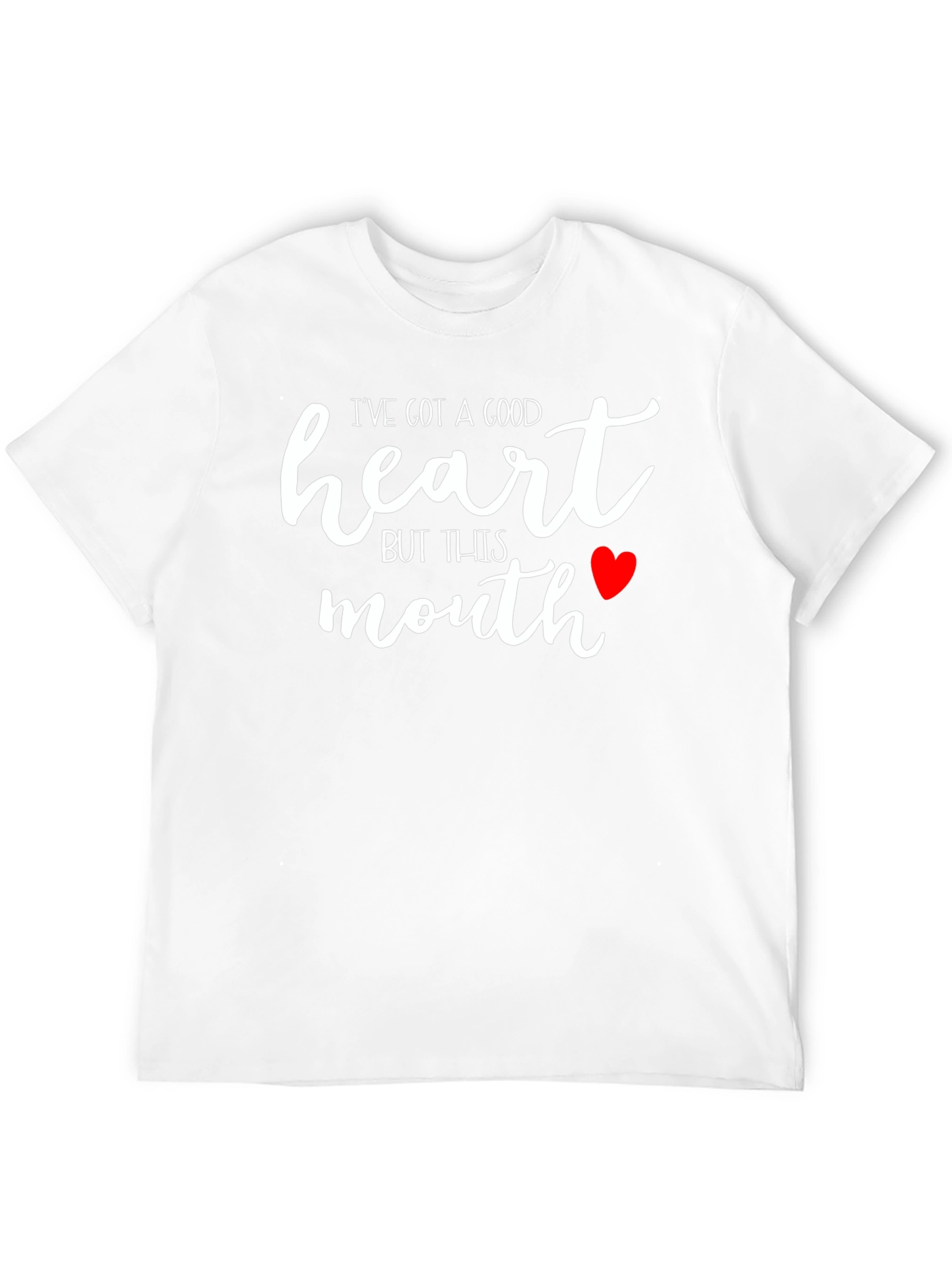 Black Funny Good Heart Mouth Graphic Tee view 12