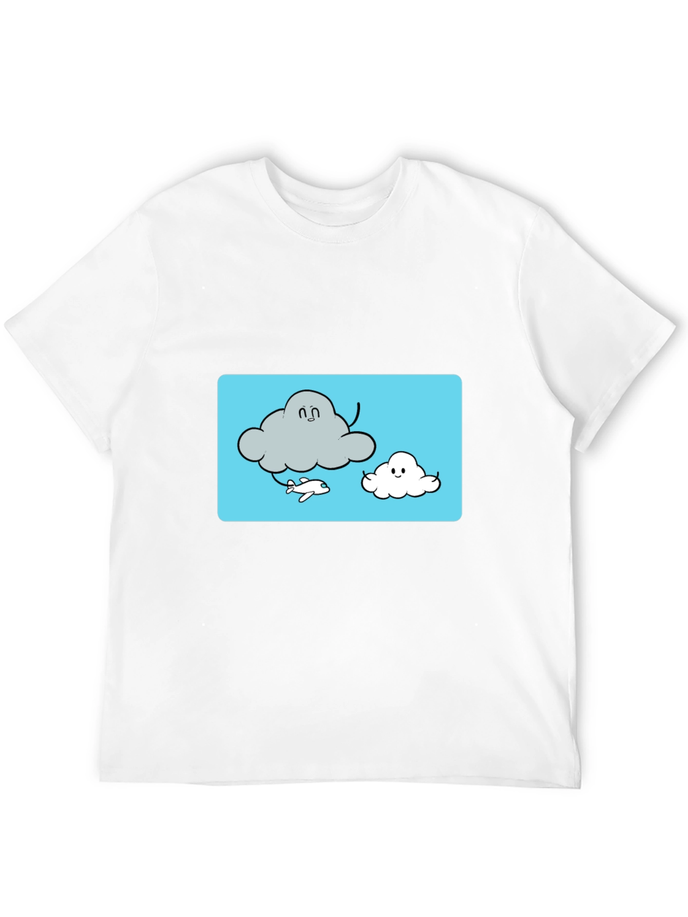 Black Cloud Cartoon Graphic Tee - Black Cotton T-Shirt view 12