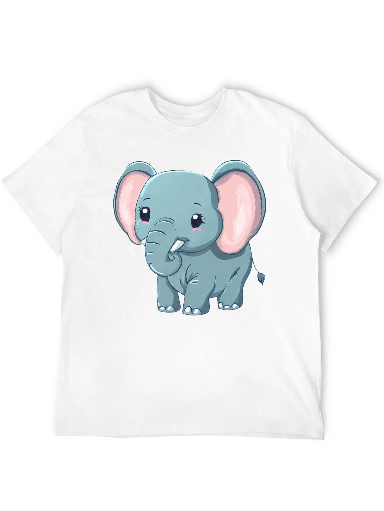 Black Cute Elephant Graphic Tee - Black Cotton Blend view 12