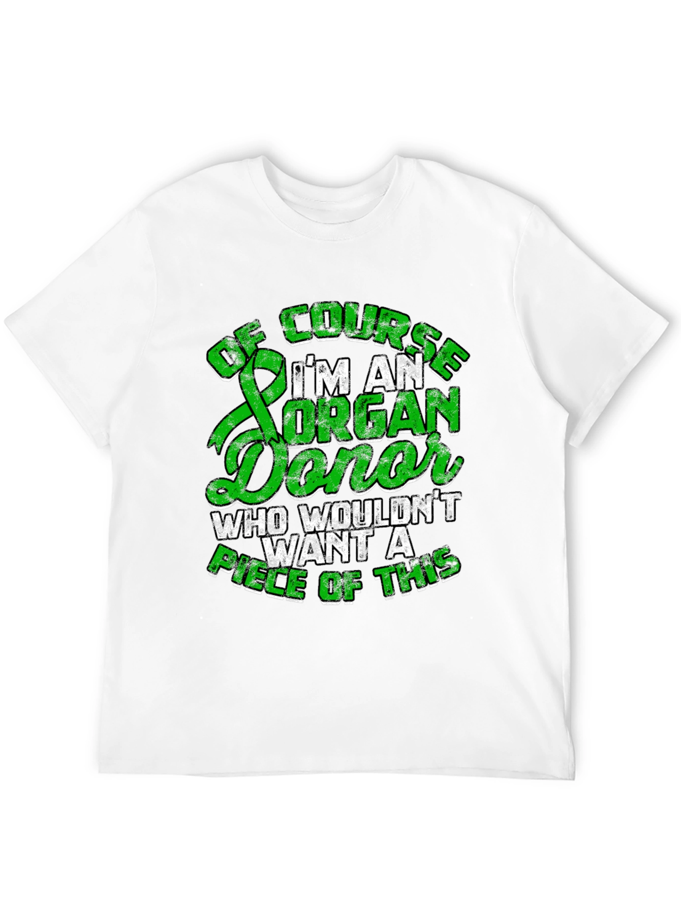 Black Organ Donor T-Shirt - Green Ribbon Design view 12