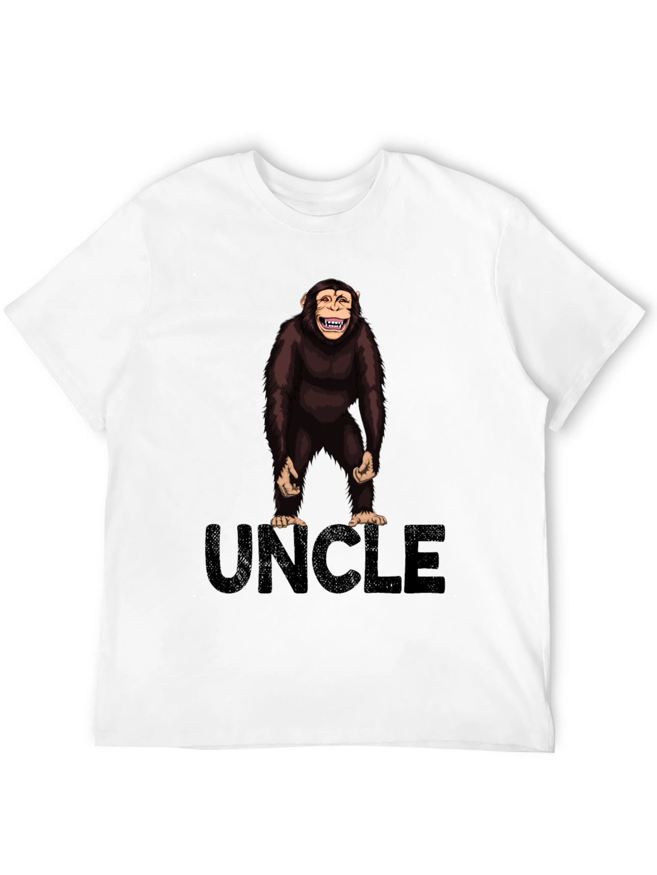 Black Uncle Monkey Graphic T-Shirt -  Black Cotton Tee view 12