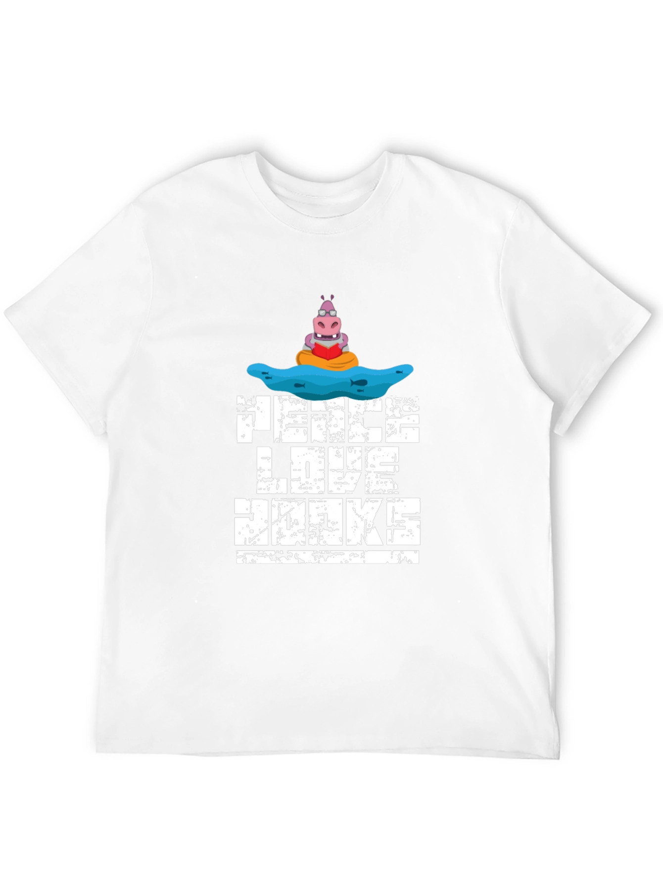 Black Peace Love Hippos T-Shirt view 12