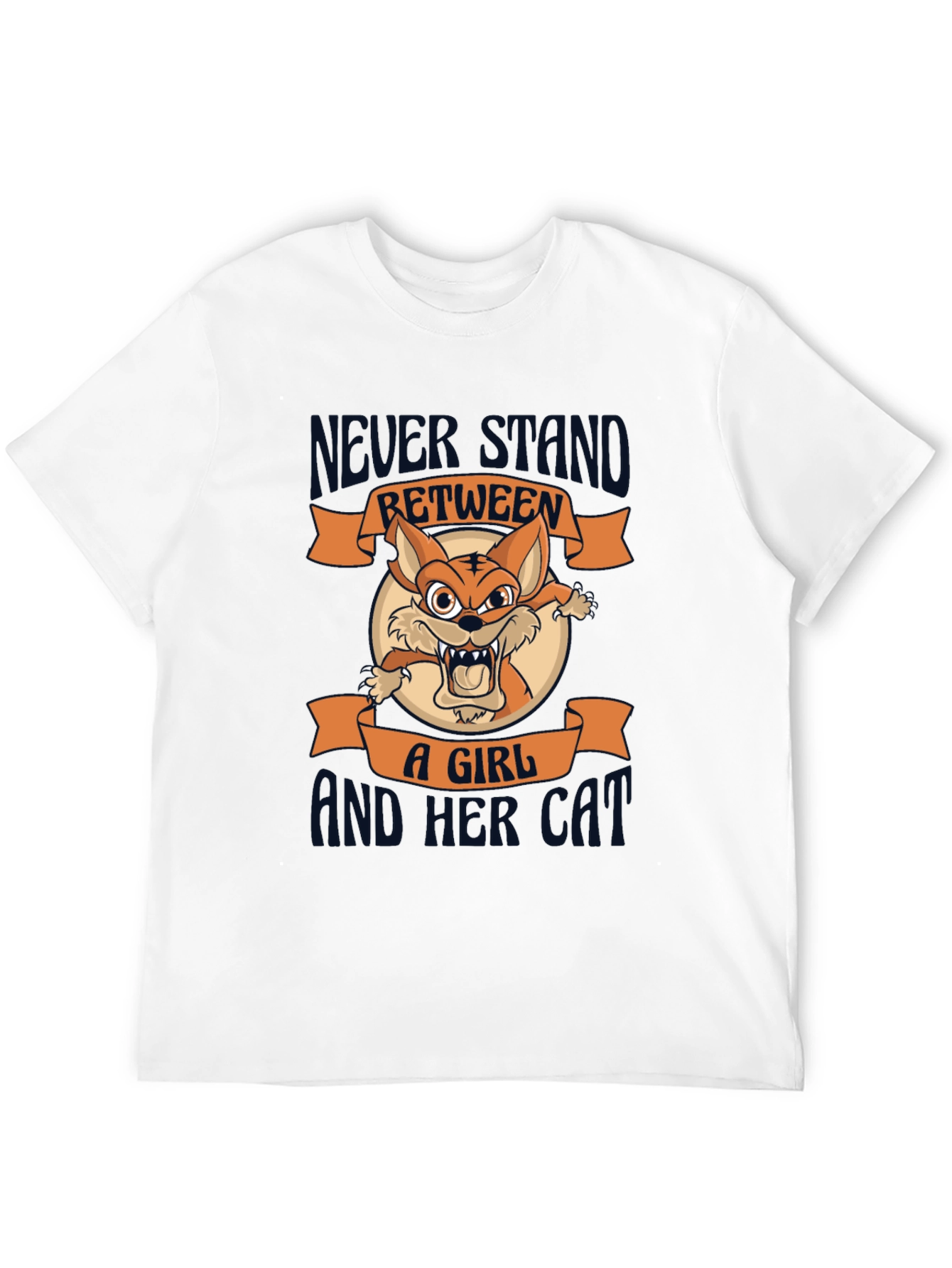 Black Never Stand Between a Girl and Her Cat T-Shirt view 12