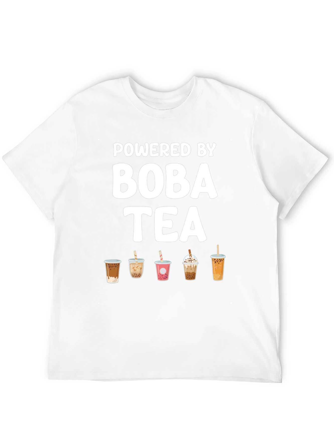 Black Powered by Boba Tea Graphic Tee view 12