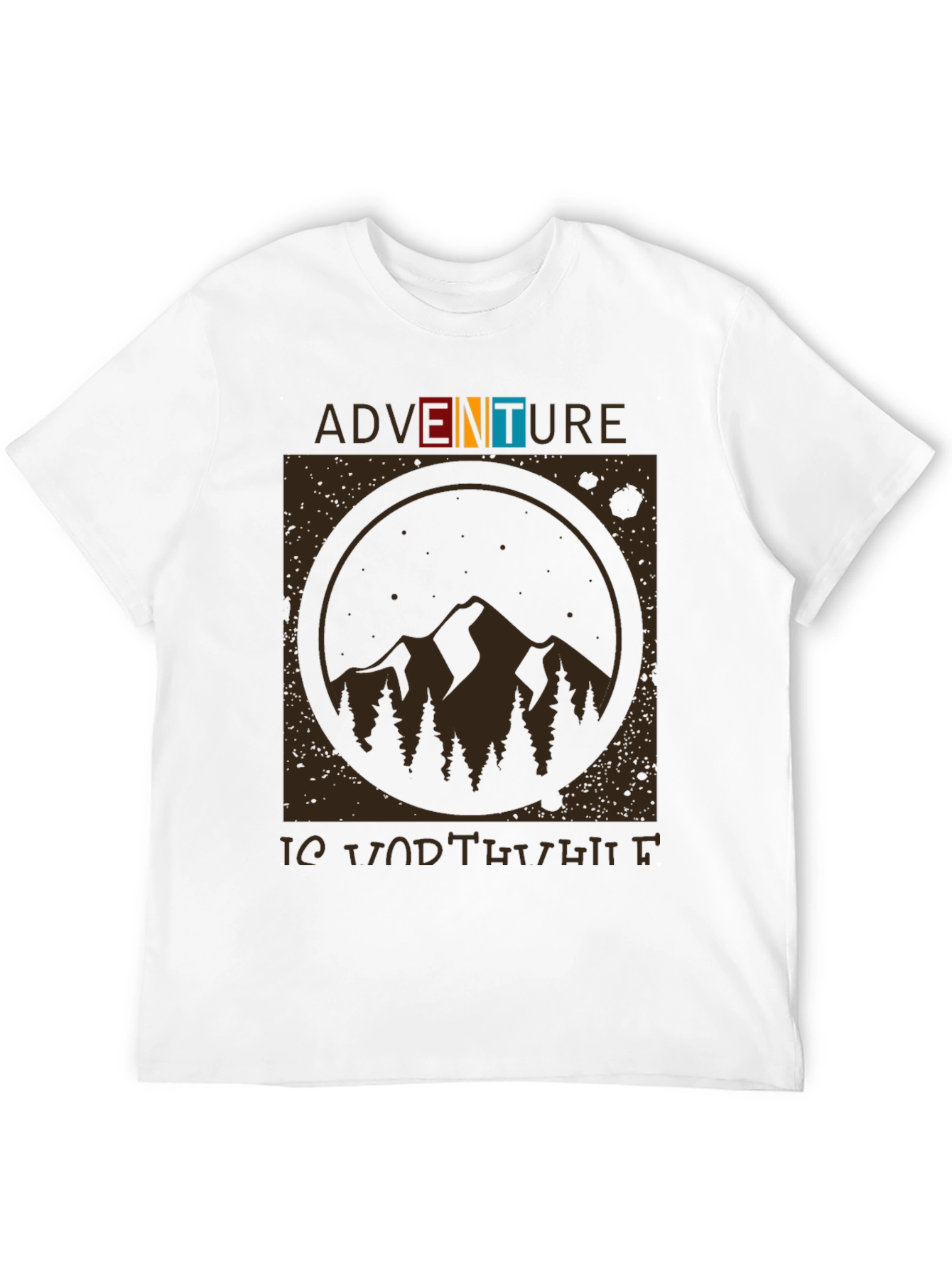 Black Adventure is Worth It Black Graphic T-Shirt view 12