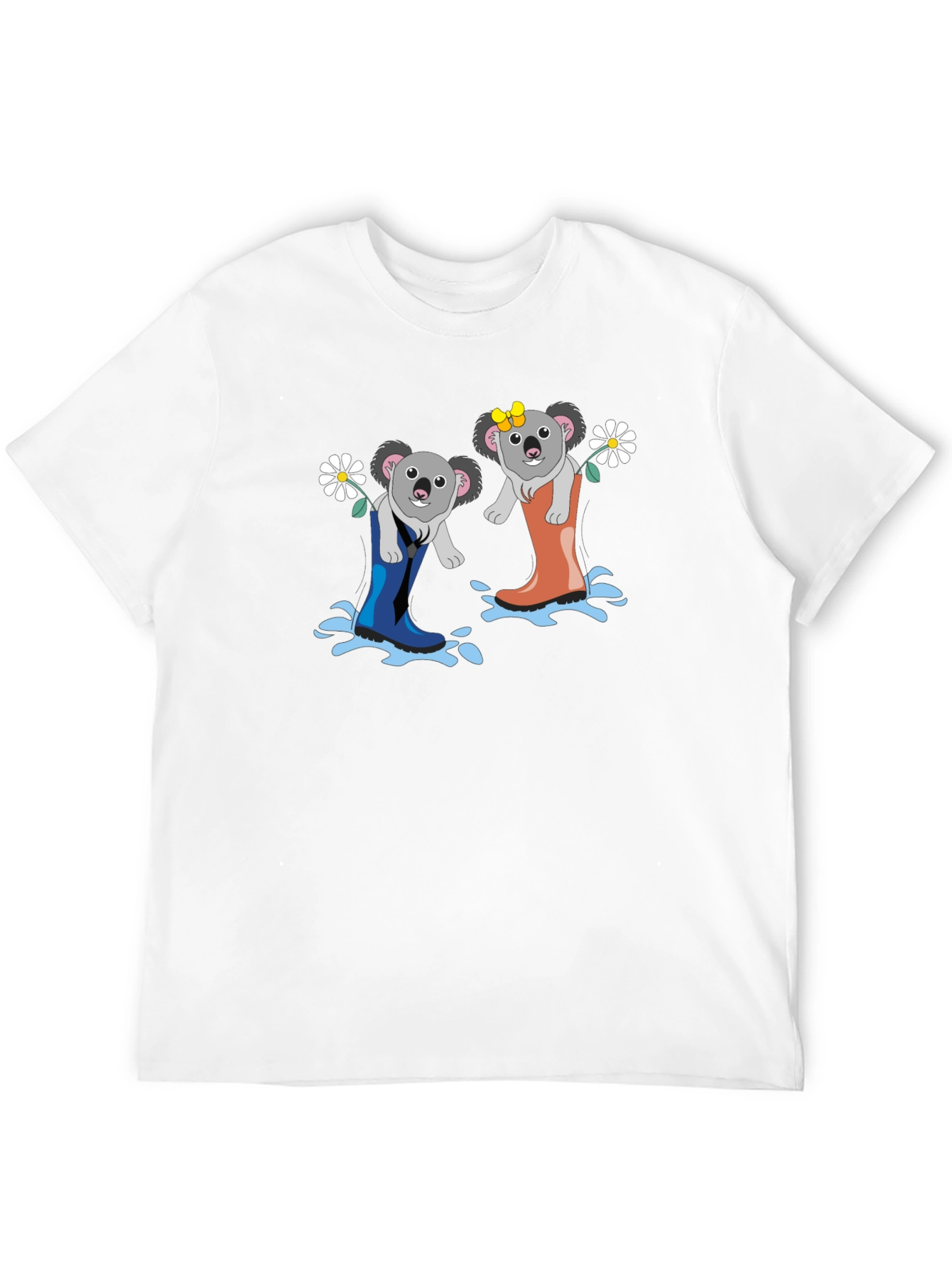 Black Koala in Boots Graphic Tee - Unisex Black T-Shirt view 12