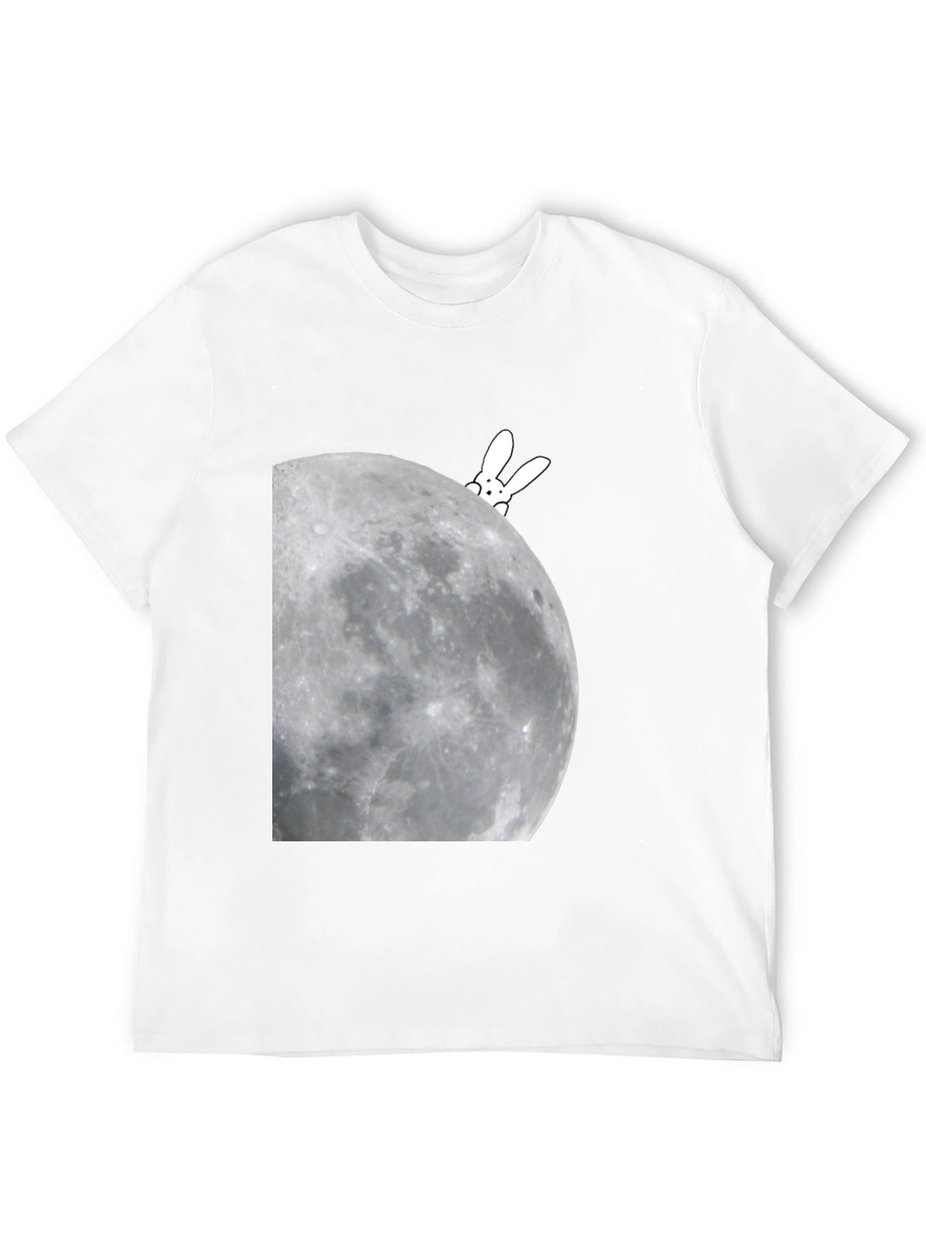Black Bunny on the Moon Graphic Tee view 12