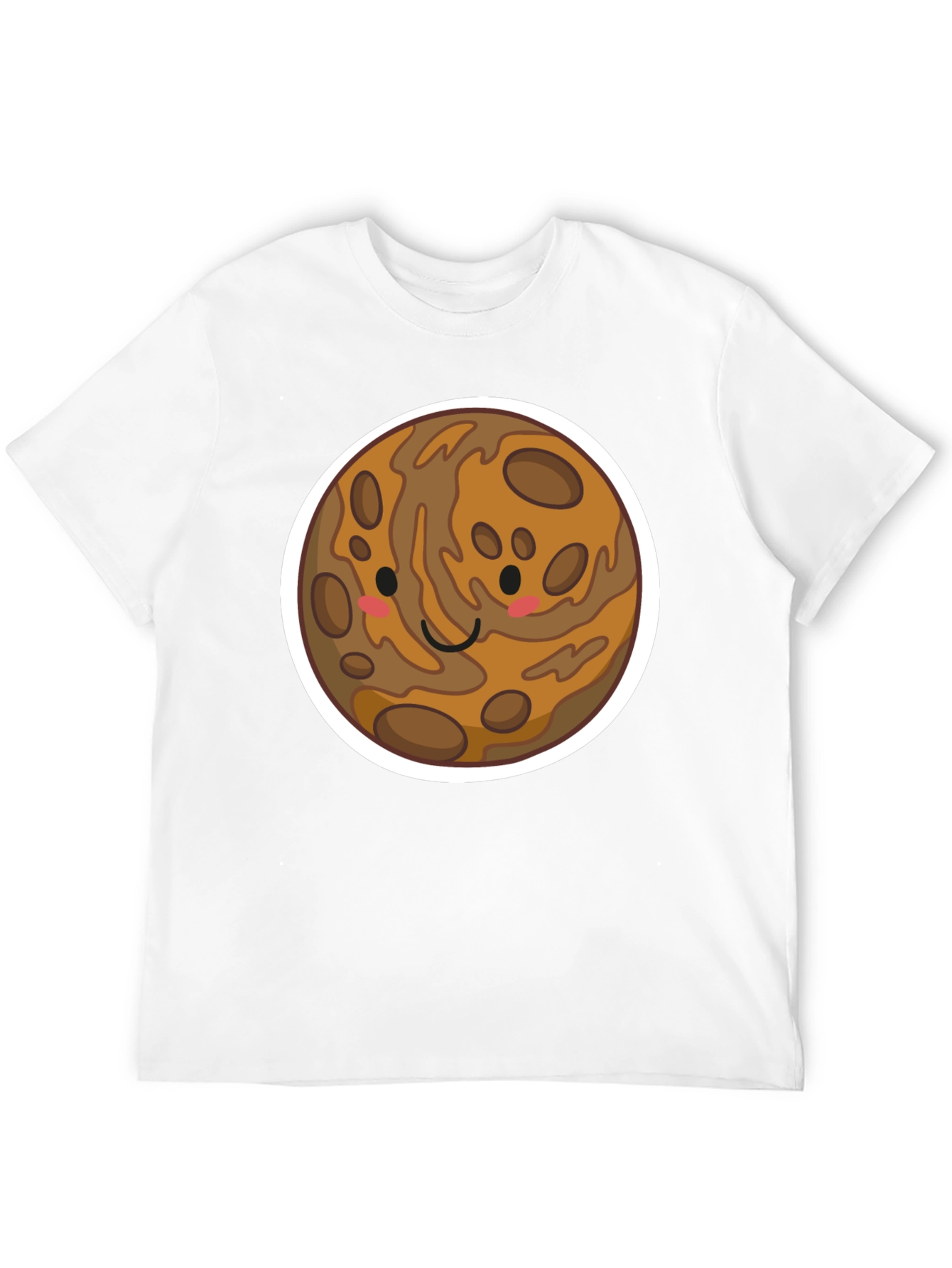 Black Cute Planet Cartoon Graphic Tee - Black view 12