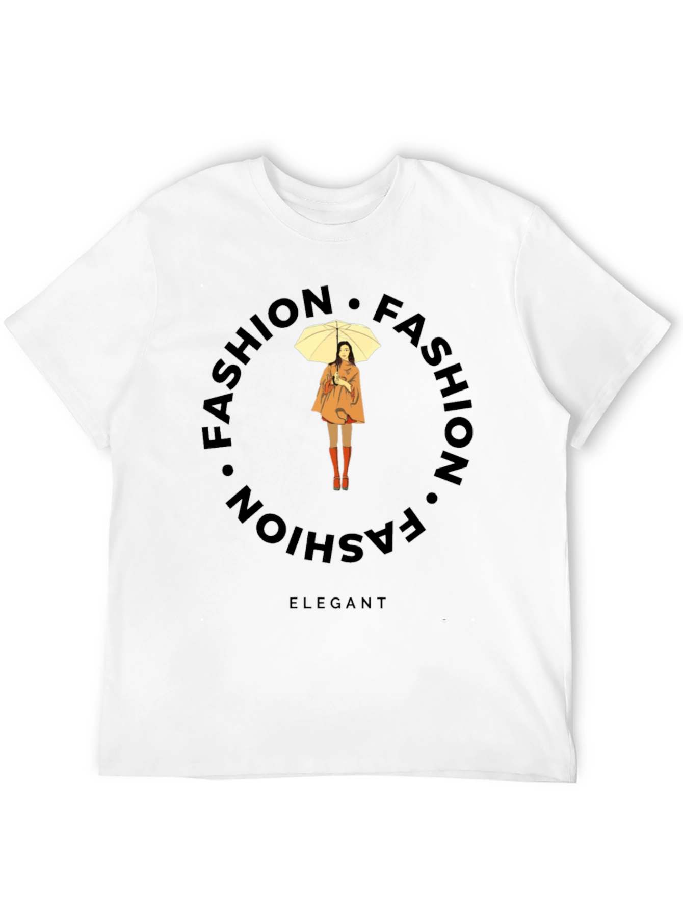 Black Elegant Fashion Tee - Stylish Round Design view 12