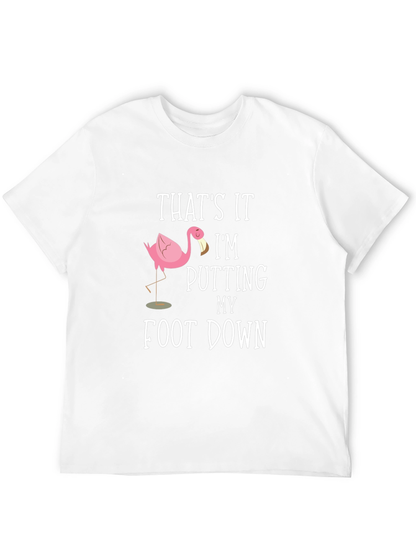 Black Funny Flamingo T-Shirt - Putting My Foot Down Tee view 12