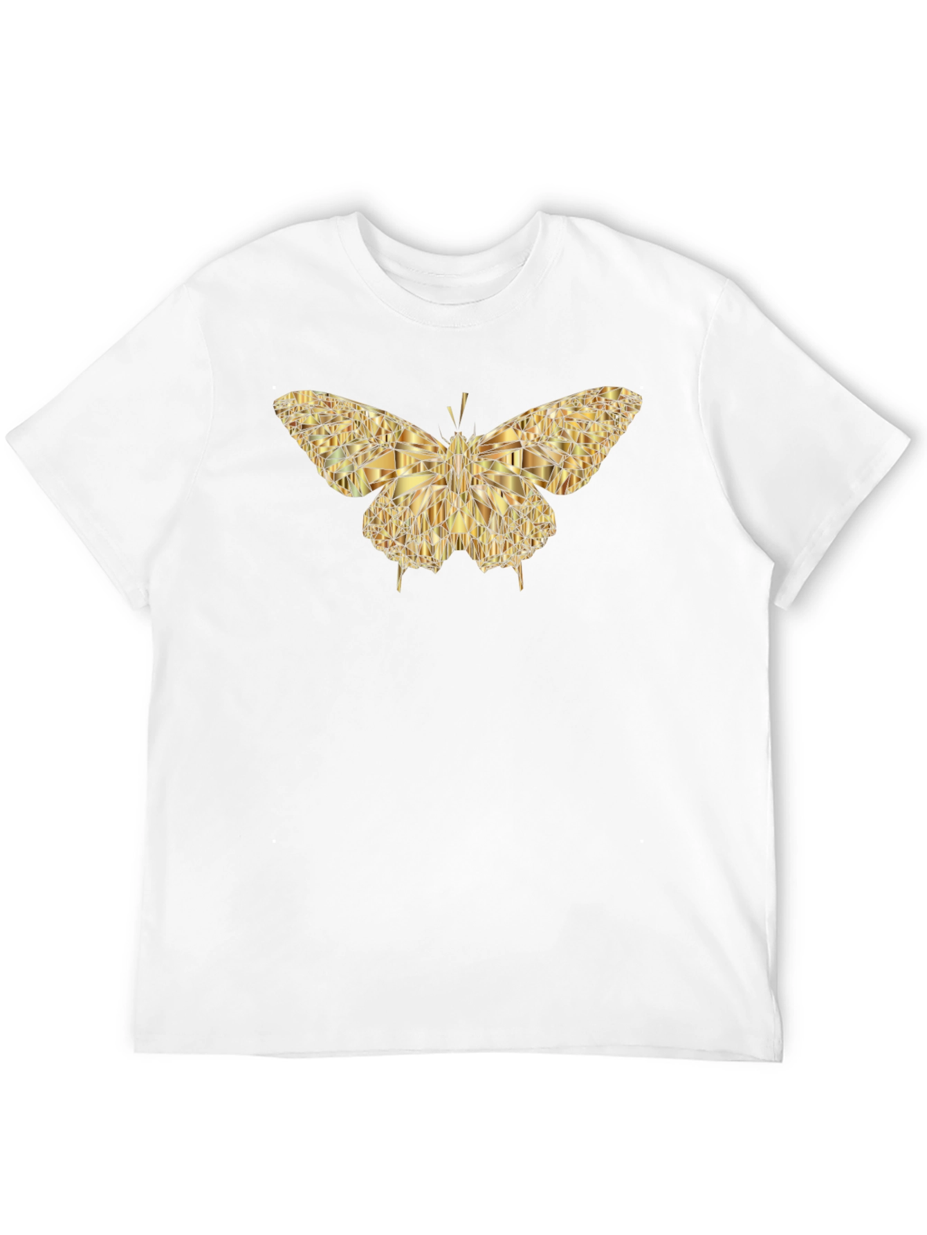 Black Geometric Gold Butterfly Graphic Tee - Modern Style view 12