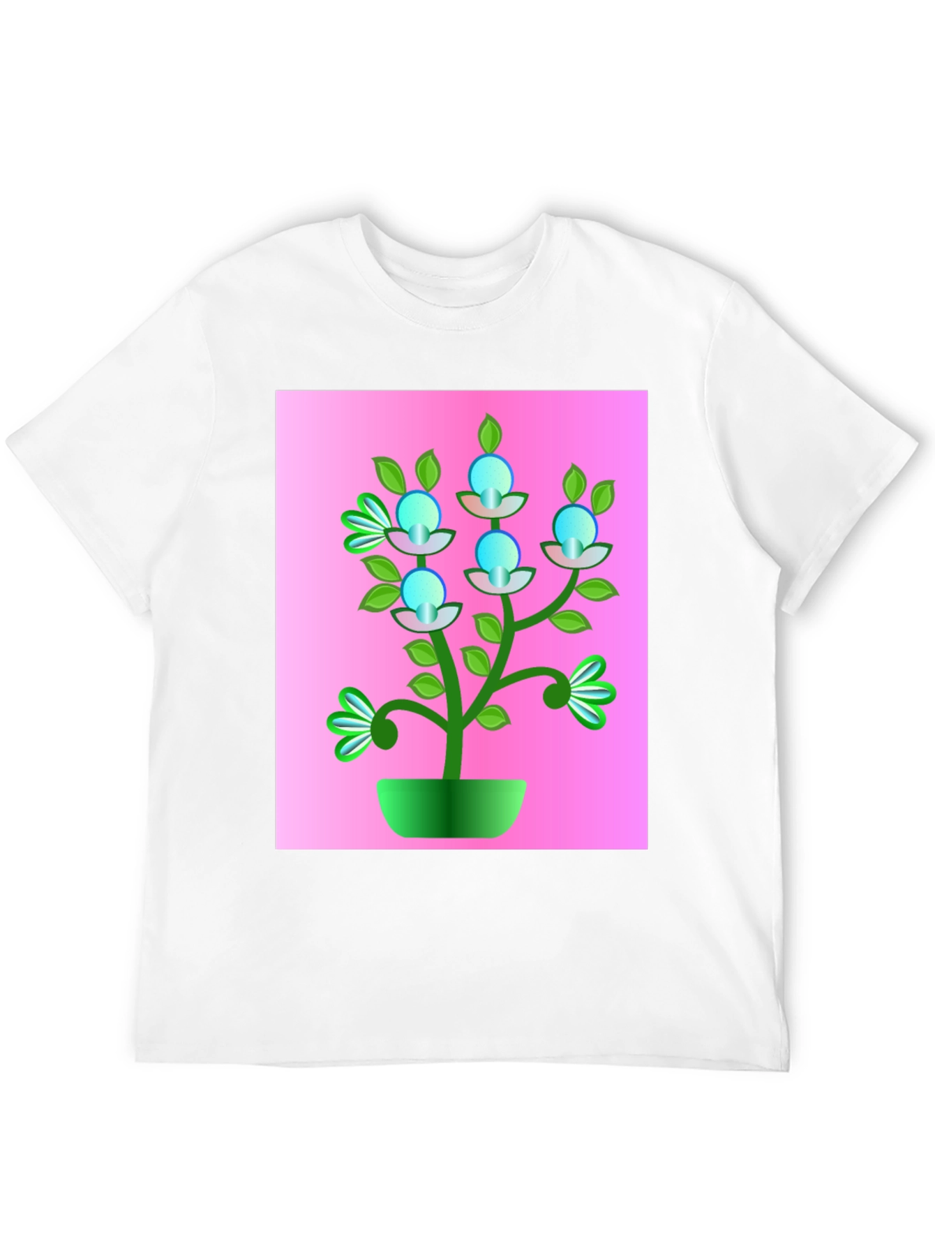 Black Abstract Plant Graphic Tee - Trendy Black T-Shirt view 12