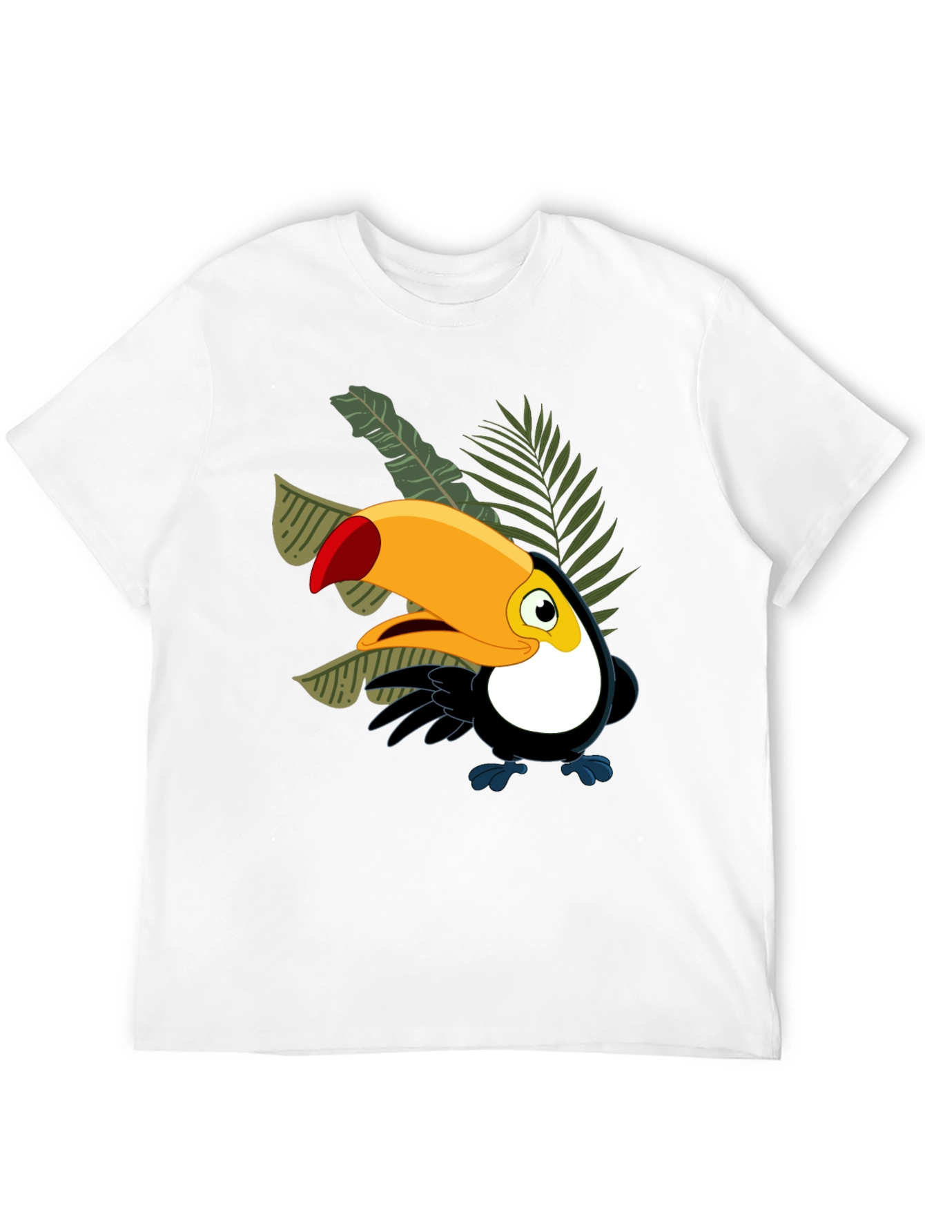 Black Cartoon Toucan Black T-Shirt view 12