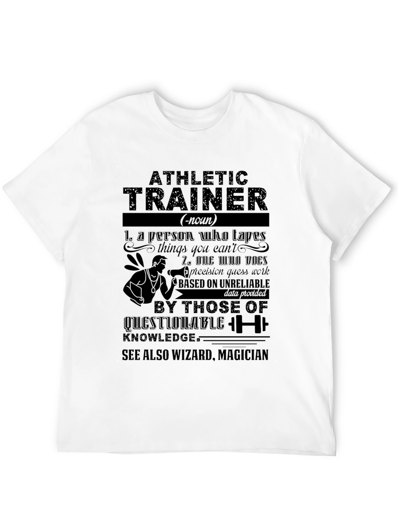Black Athletic Trainer Definition Graphic T-Shirt view 12