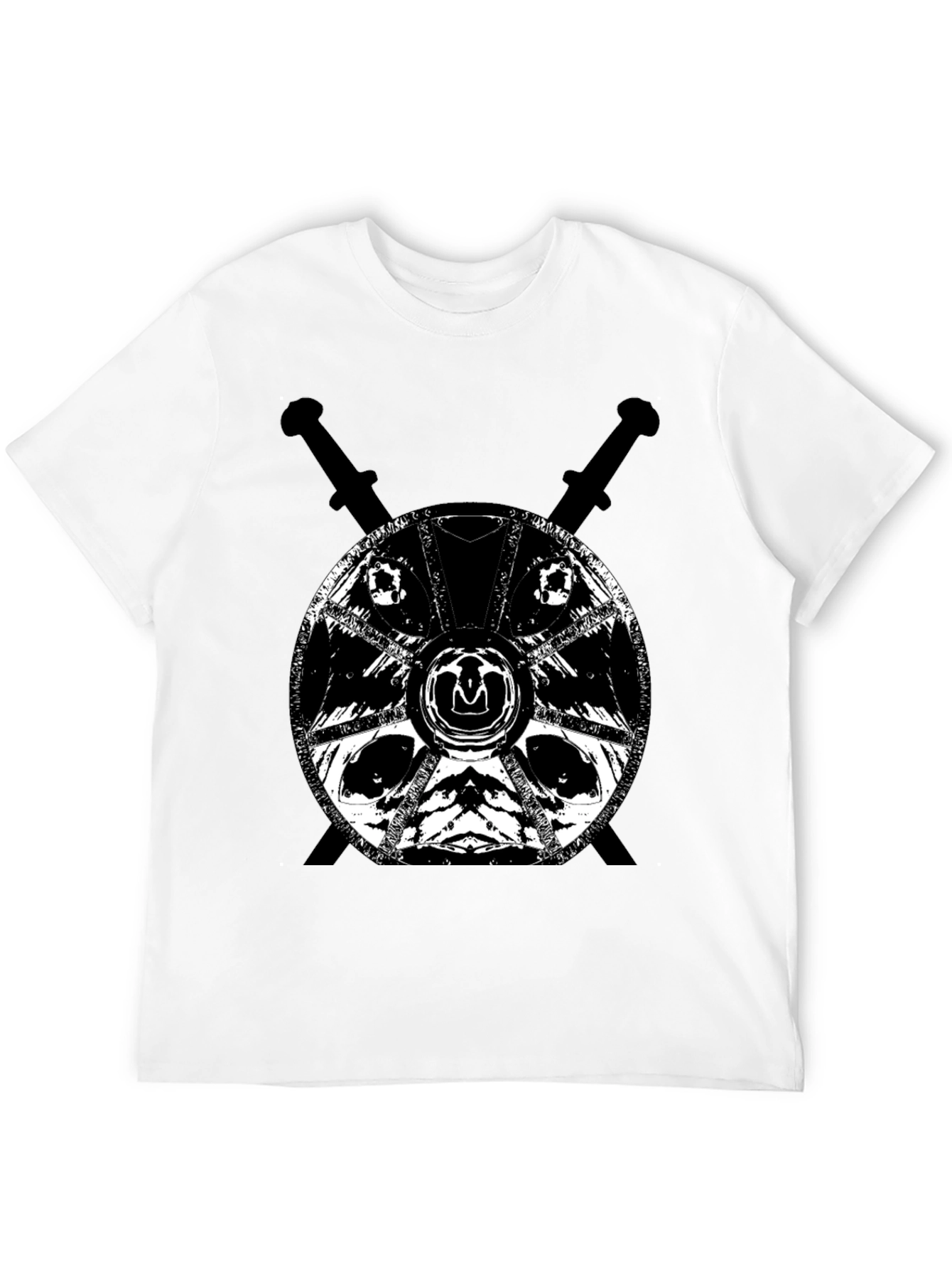 Black Viking Shield & Swords Graphic Tee - Black view 12