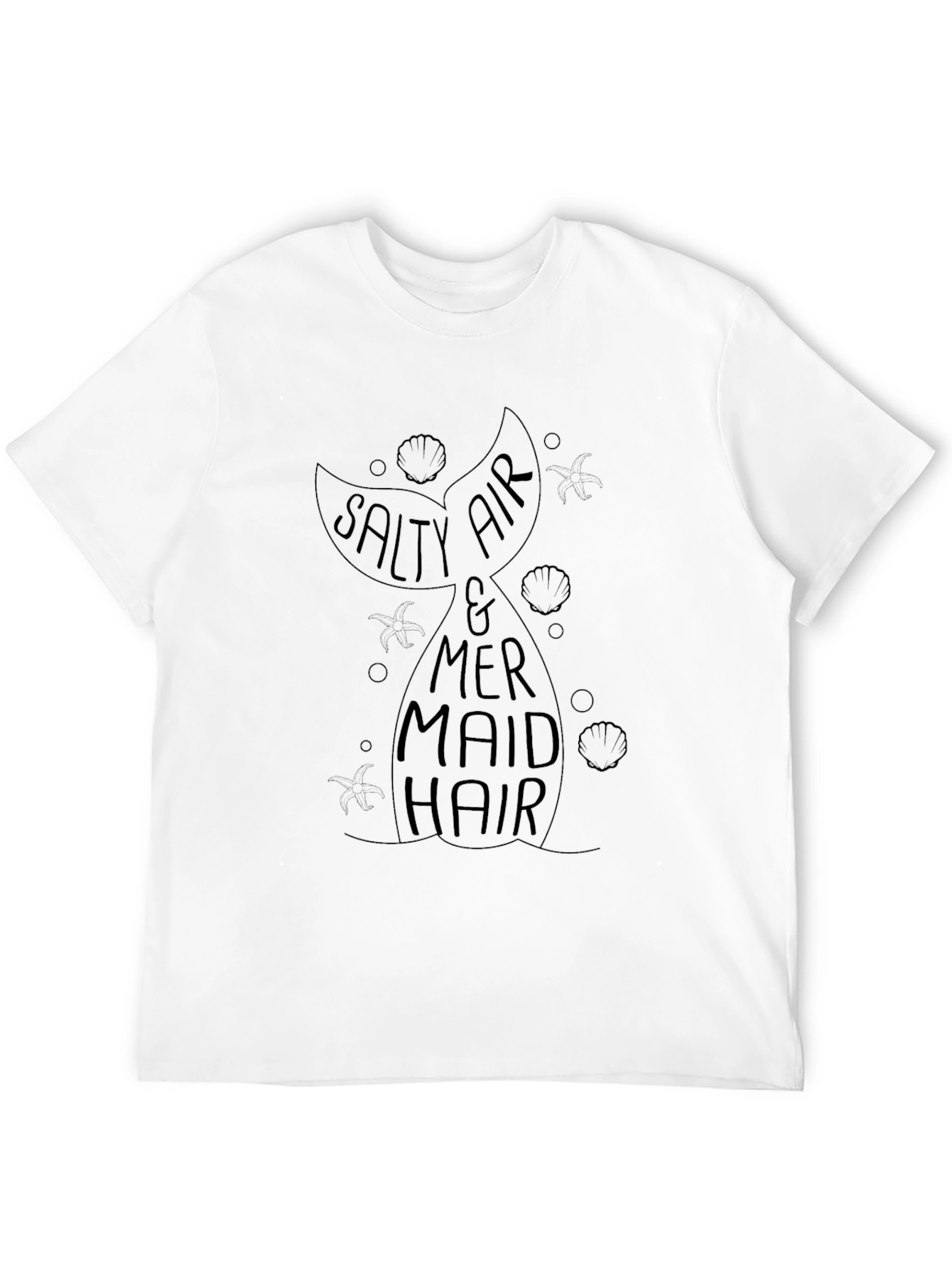 Black Salty Air Mermaid Hair Graphic T-Shirt view 12