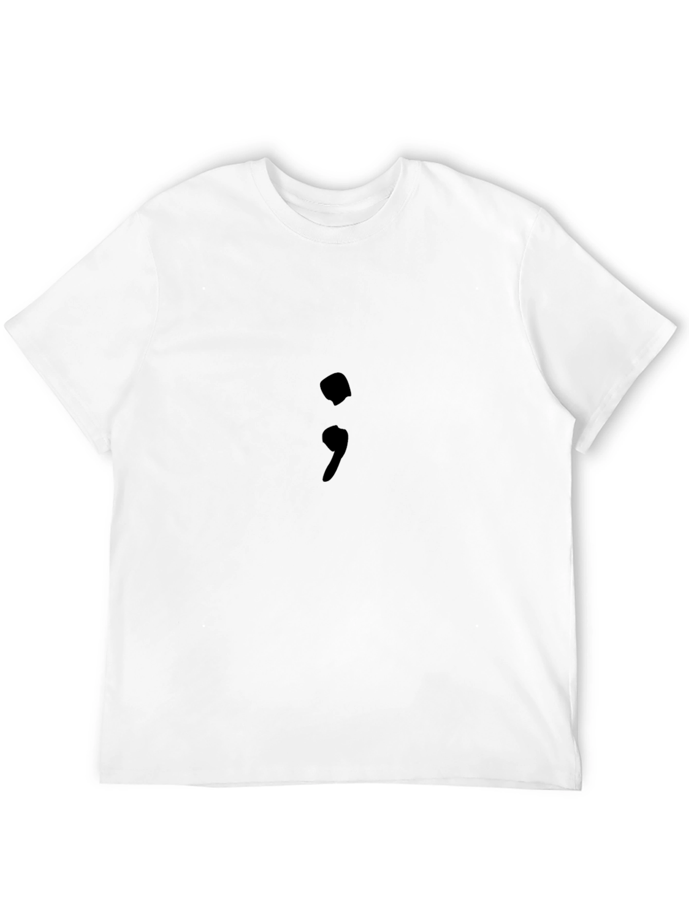 Black Semicolon Graphic Black T-Shirt: Mental Health Awareness Tee view 12