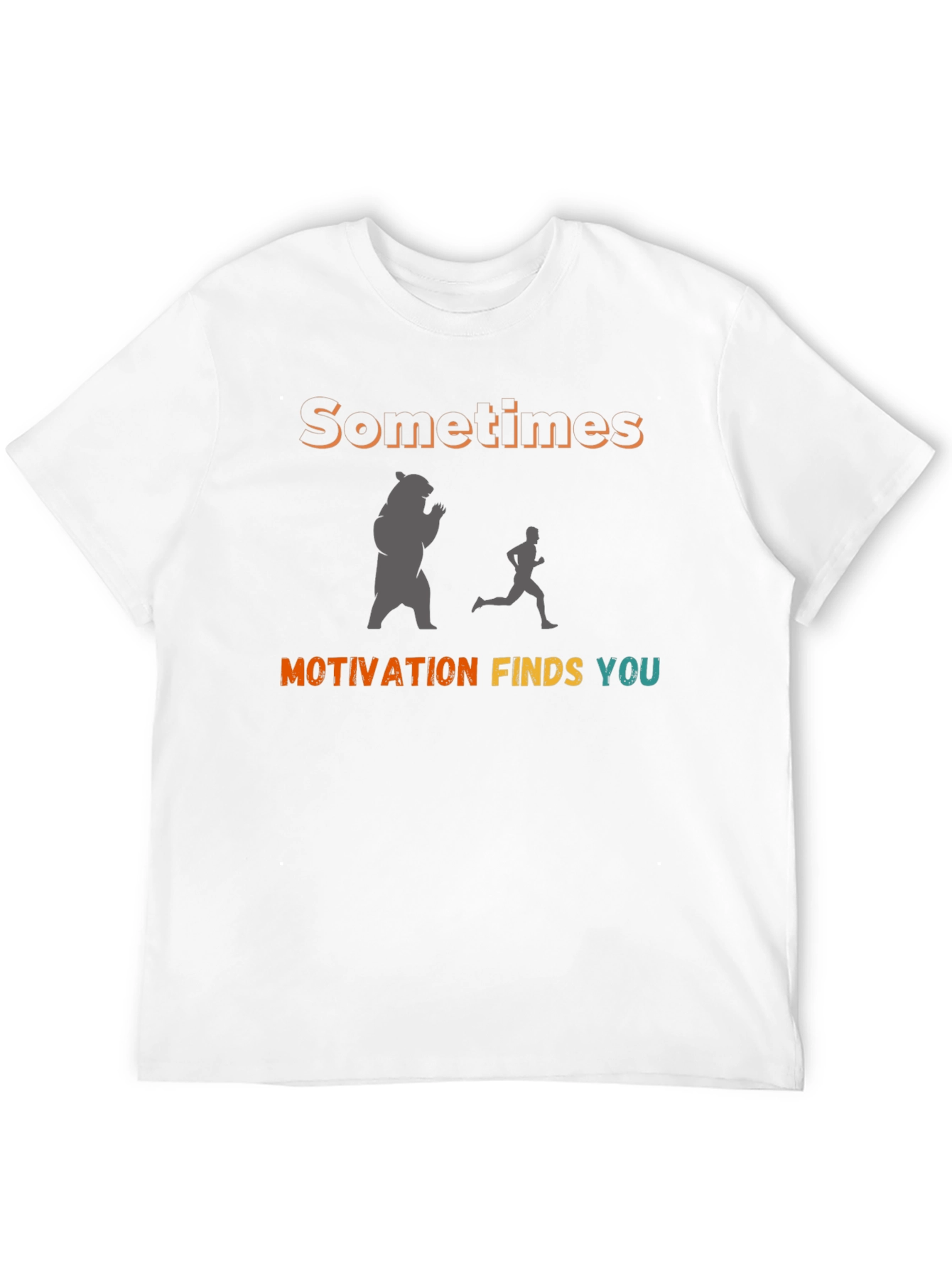 Black Motivational Bear Chase T-Shirt view 12