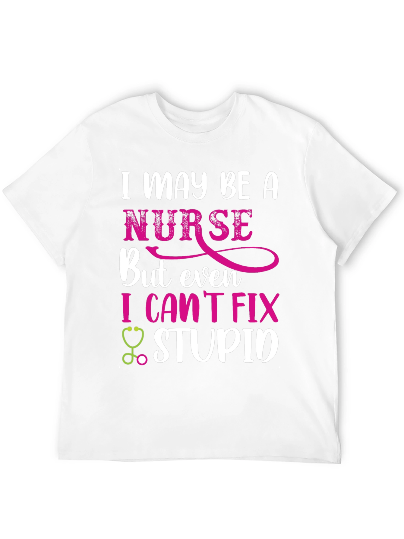 Black Funny Nurse T-Shirt - I Can't Fix Stupid view 12