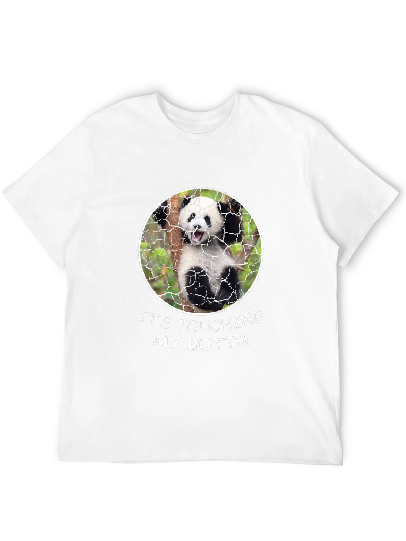 Black Panda 'Touching My Butt' Graphic Tee - Novelty Humor Shirt view 12