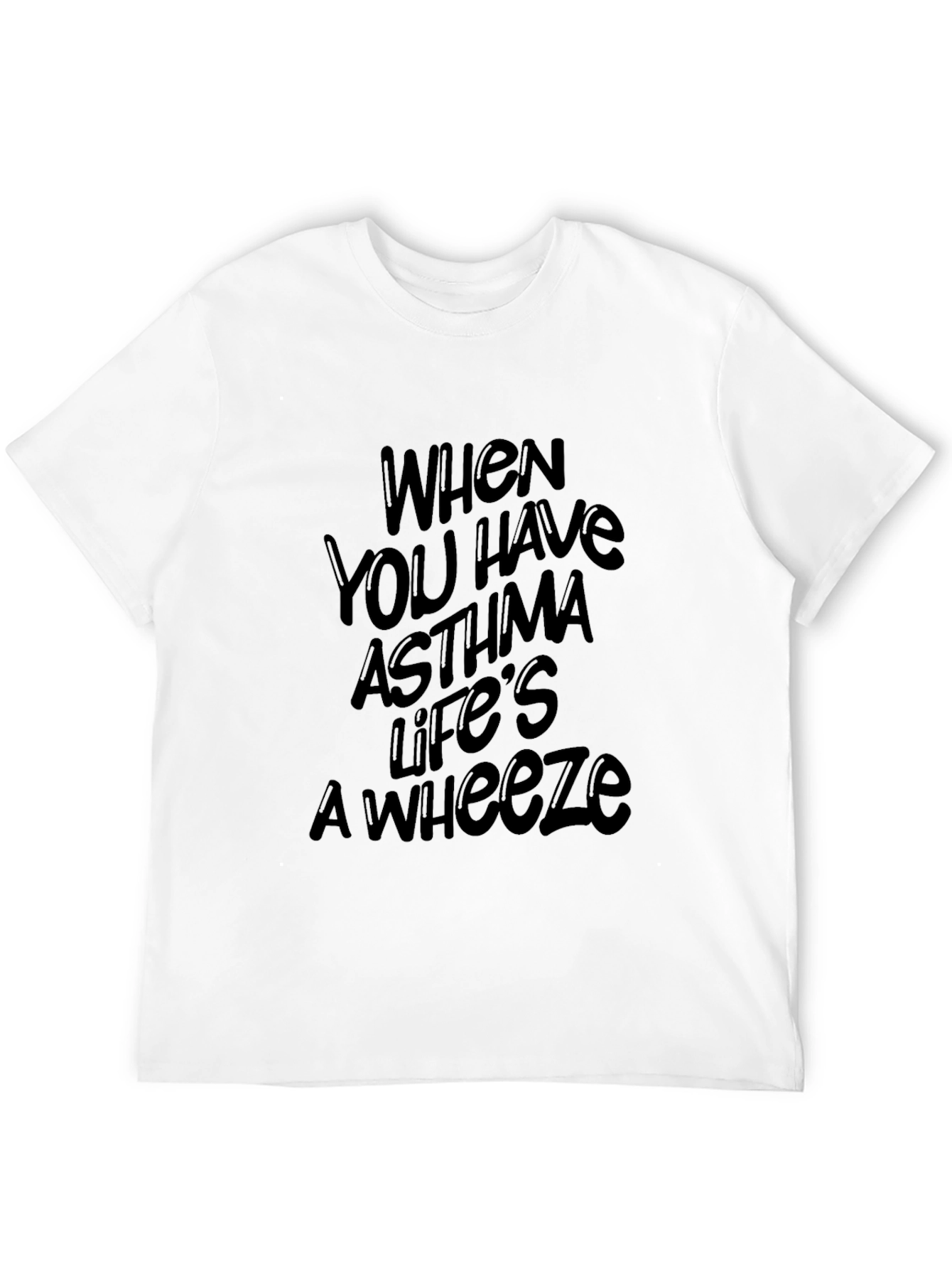 Black Asthma Awareness Black T-Shirt: Life's a Wheeze view 12