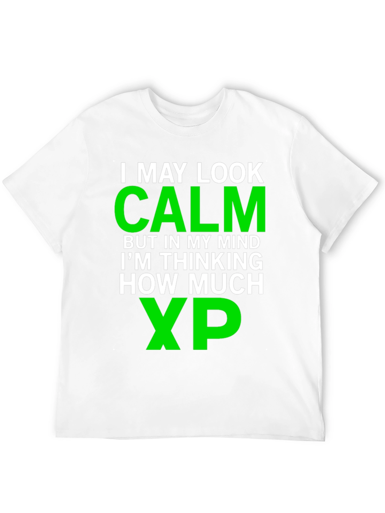 Black Calm Gamer T-Shirt - Thinking About XP! view 12