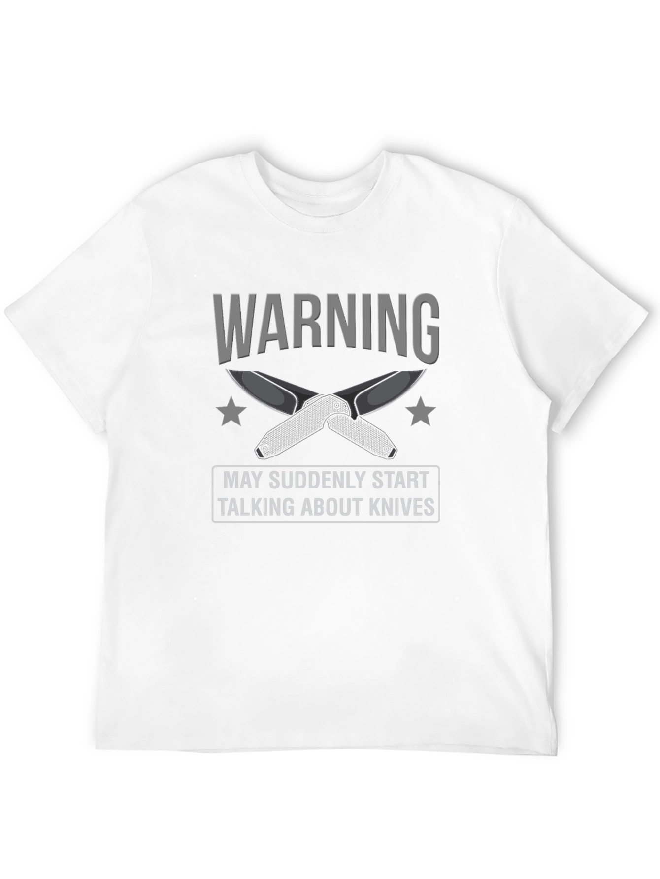 Black Warning: May Suddenly Start Talking About Knives Graphic Tee view 12