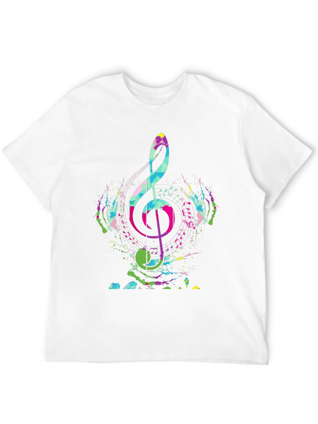 Black Colorful Music Note Graphic Tee - Black view 12