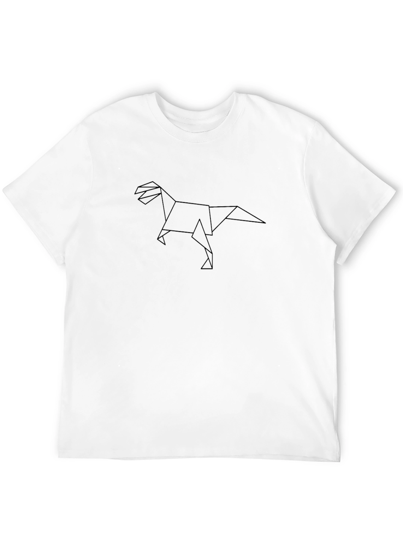 Black Geometric Dinosaur Black T-Shirt view 12