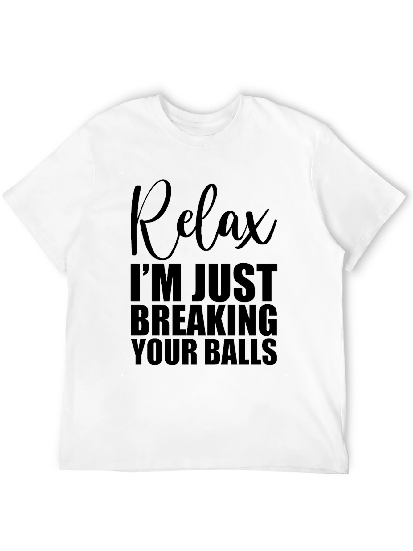 Black Relax Breaking Balls Graphic T-Shirt - Mens Novelty Tee view 12