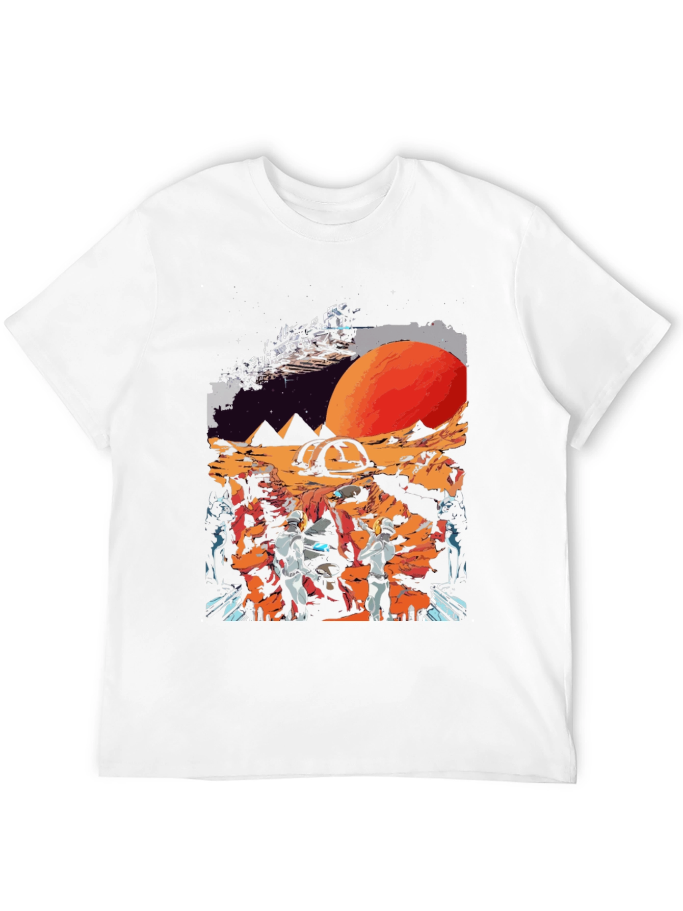 Black Sci-Fi Planet Graphic T-Shirt view 12