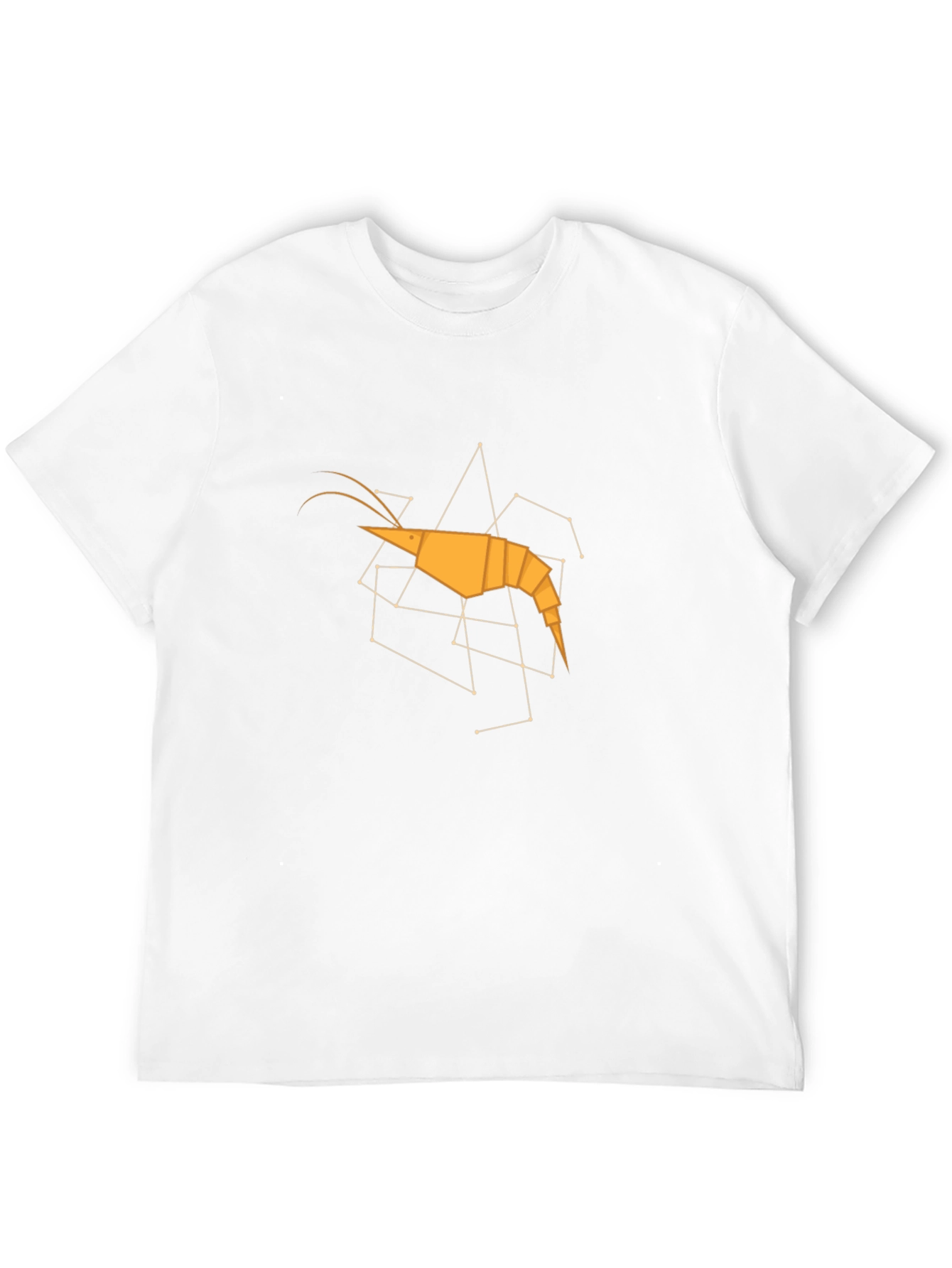 Black Geometric Shrimp Graphic Tee - Modern Art Shirt view 12