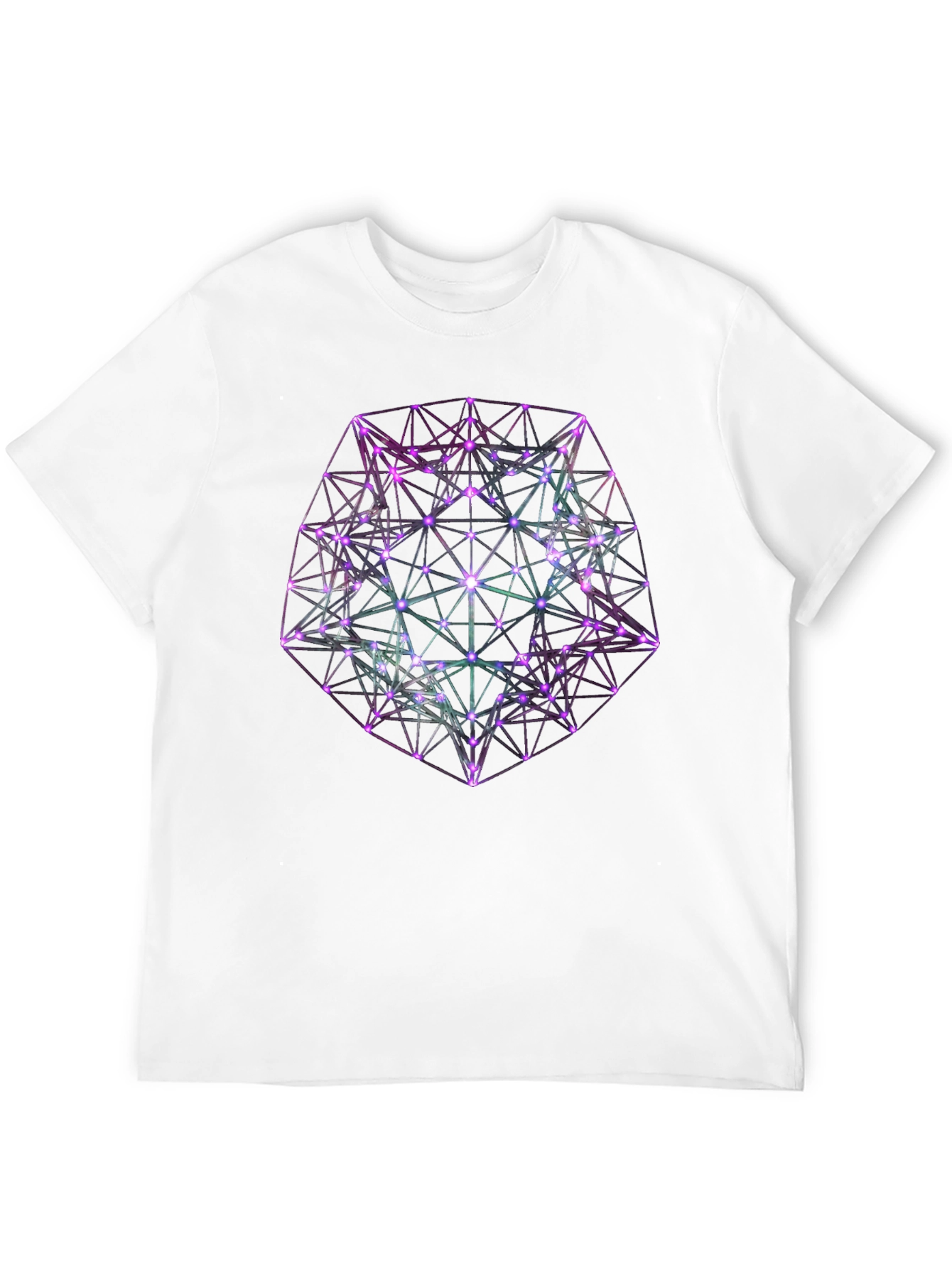 Black Geometric Neon Graphic Black T-Shirt view 12