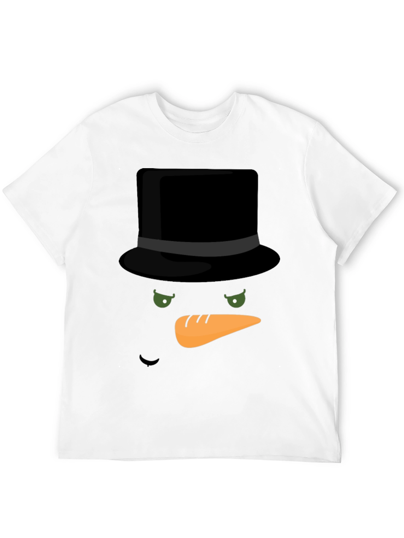 Black Snowman Face T-Shirt - Holiday Festive Apparel view 12